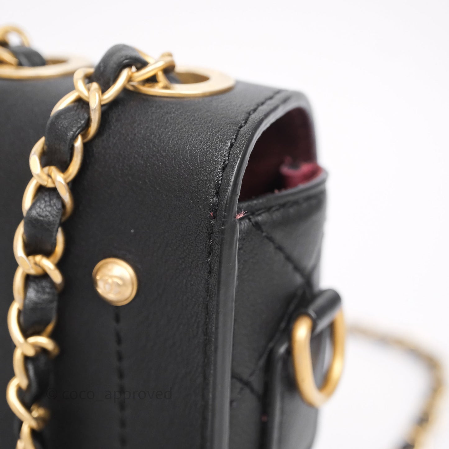 Chanel Quilted Flap Bag with Coin Purse Black Calfksin Aged Gold Hardware