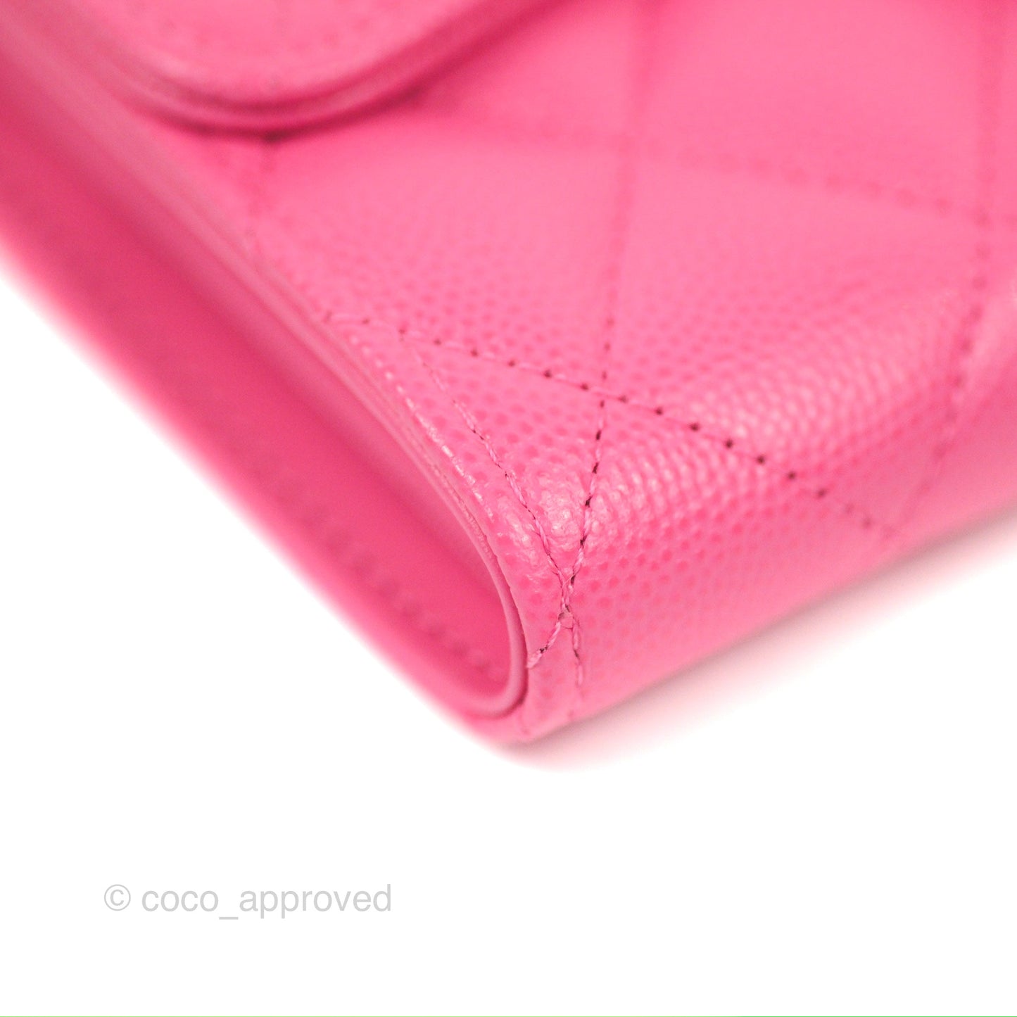 Chanel Quilted Medium Flap Wallet Pink Caviar Gold Hardware