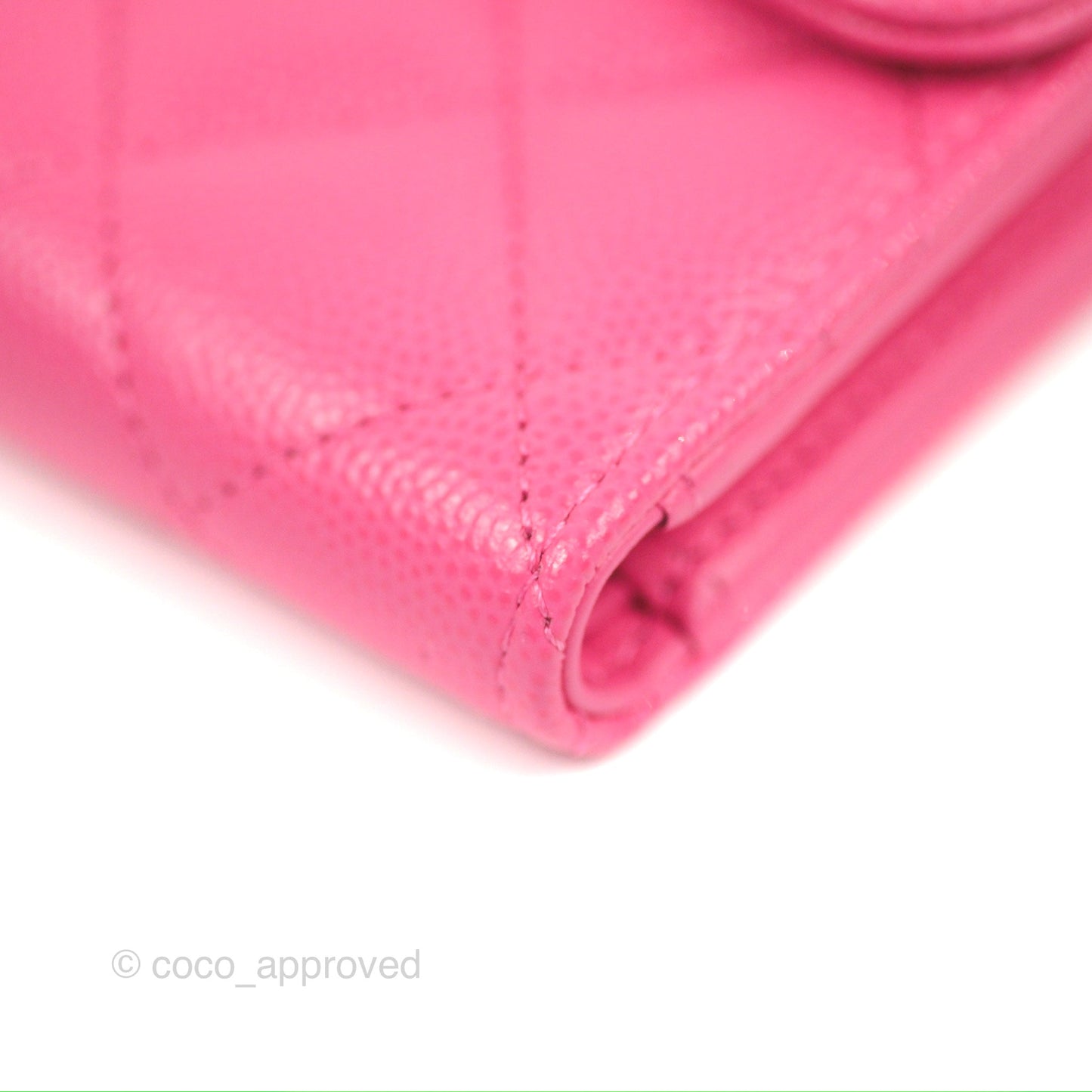 Chanel Quilted Medium Flap Wallet Pink Caviar Gold Hardware