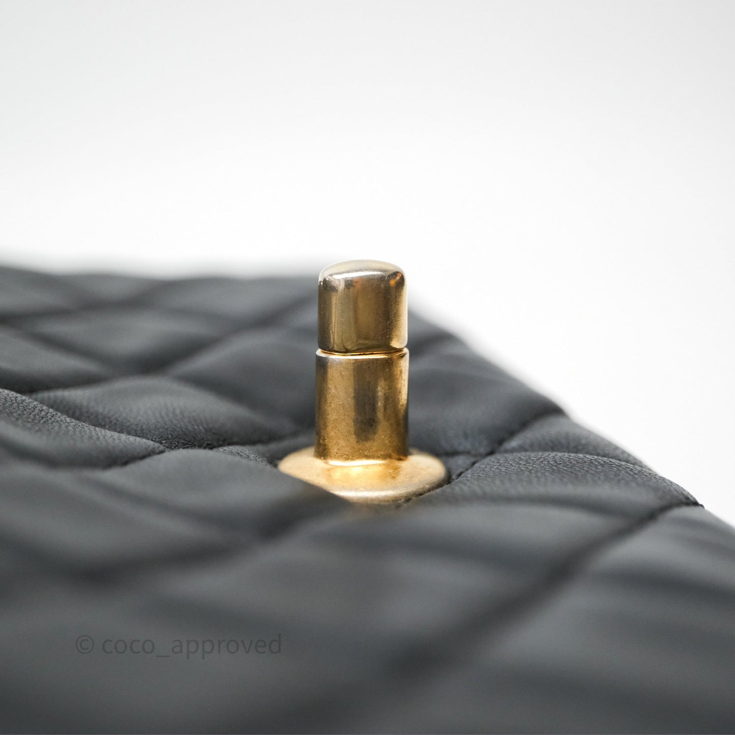 Chanel Mini Rectangular Pearl Crush Quilted Black Lambskin Aged Gold Hardware