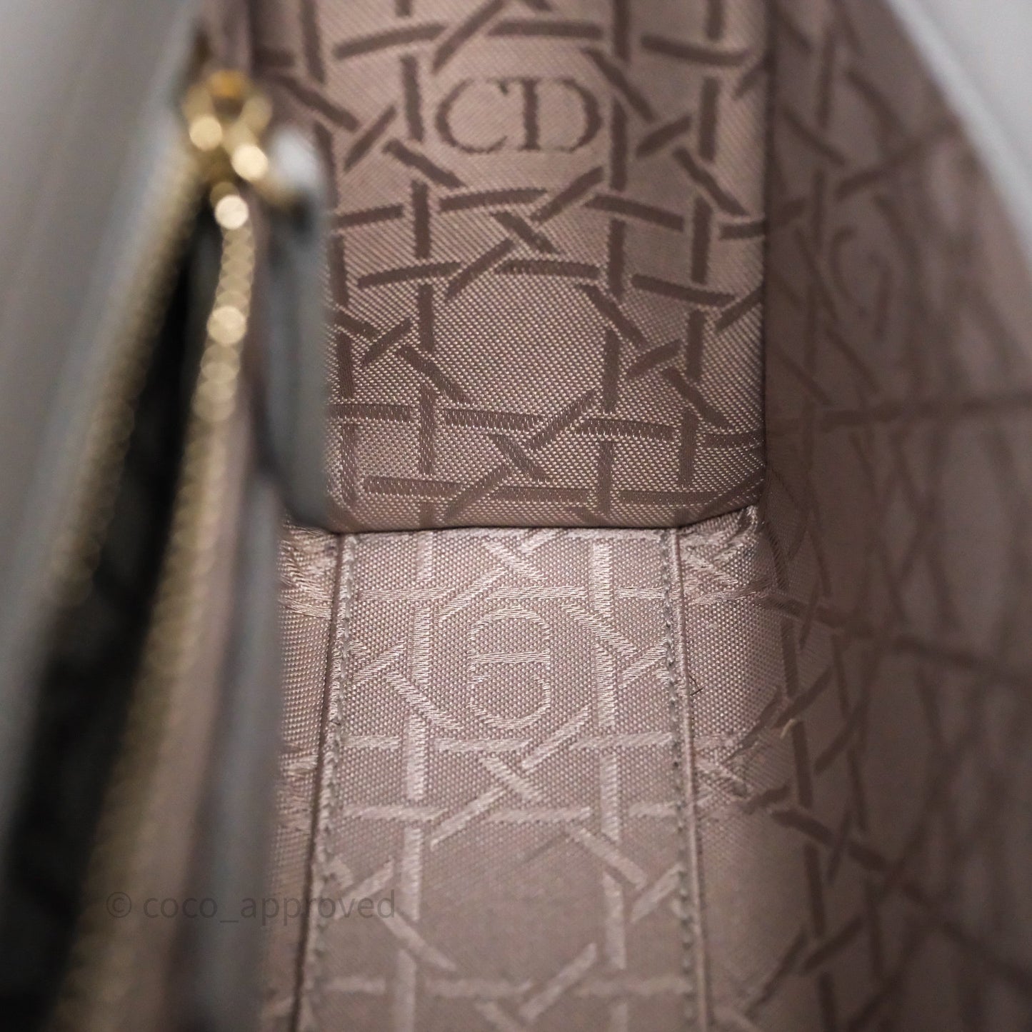 Christian Dior Mini Lady Dior Iridescent Grey Lambskin Cannage Gold Hardware