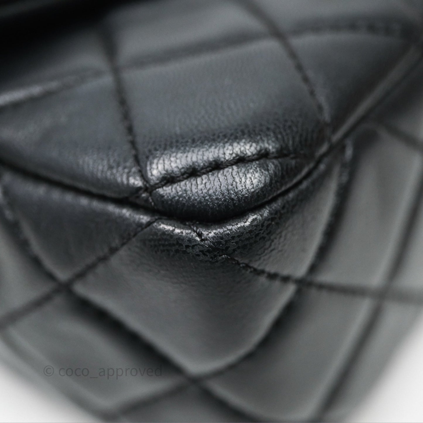 Chanel Mini Rectangular Pearl Crush Quilted Black Lambskin Aged Gold Hardware