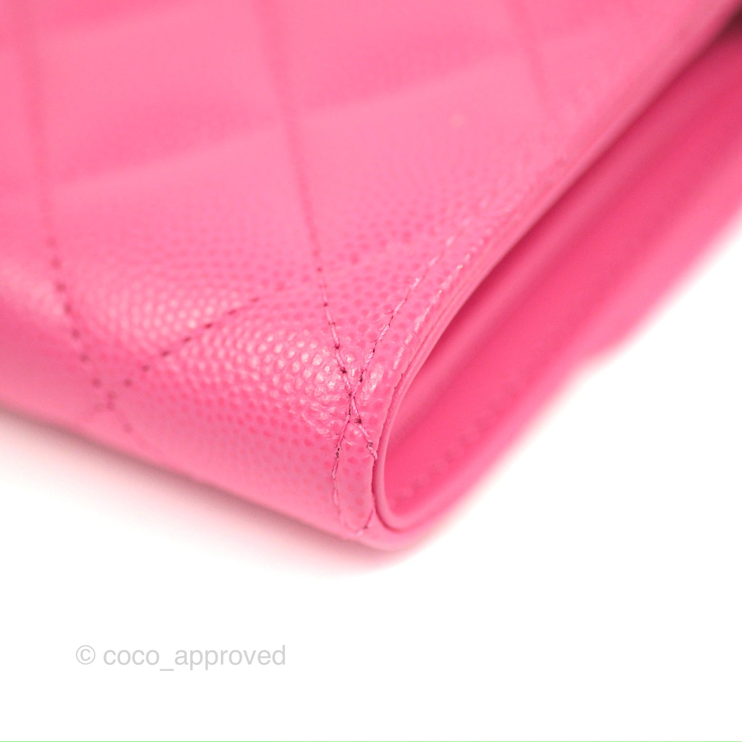 Chanel Quilted Medium Flap Wallet Pink Caviar Gold Hardware