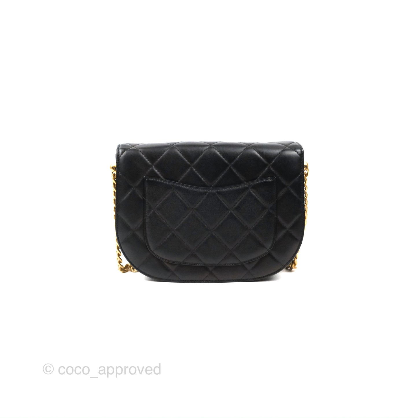 Chanel Small Round Messenger Bag Black Calfskin Aged Gold Hardware