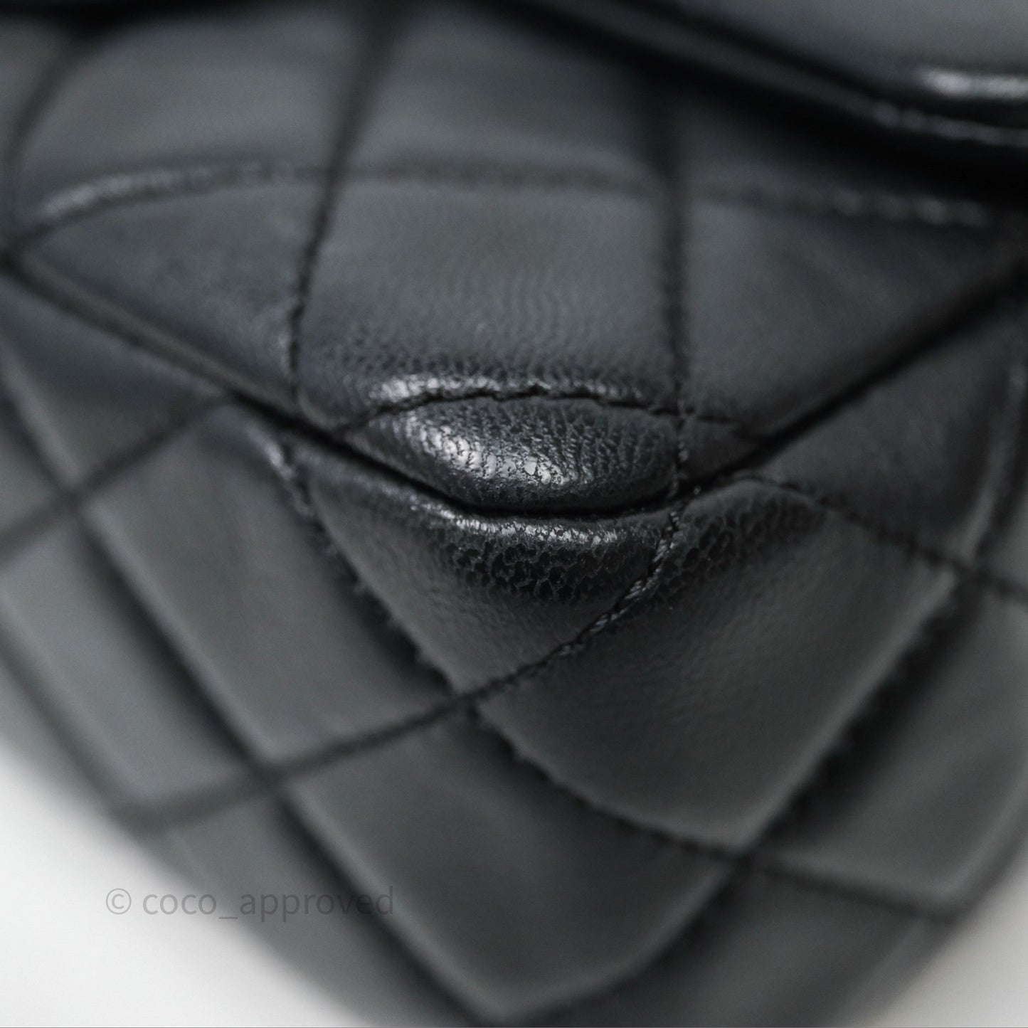 Chanel Mini Rectangular Pearl Crush Quilted Black Lambskin Aged Gold Hardware