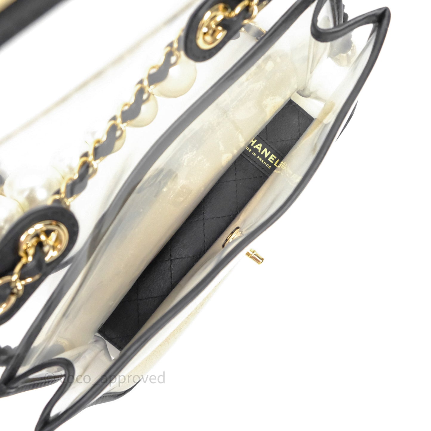 Chanel Medium Sand By The Sea PVC Flap Black Lambskin Gold Hardware