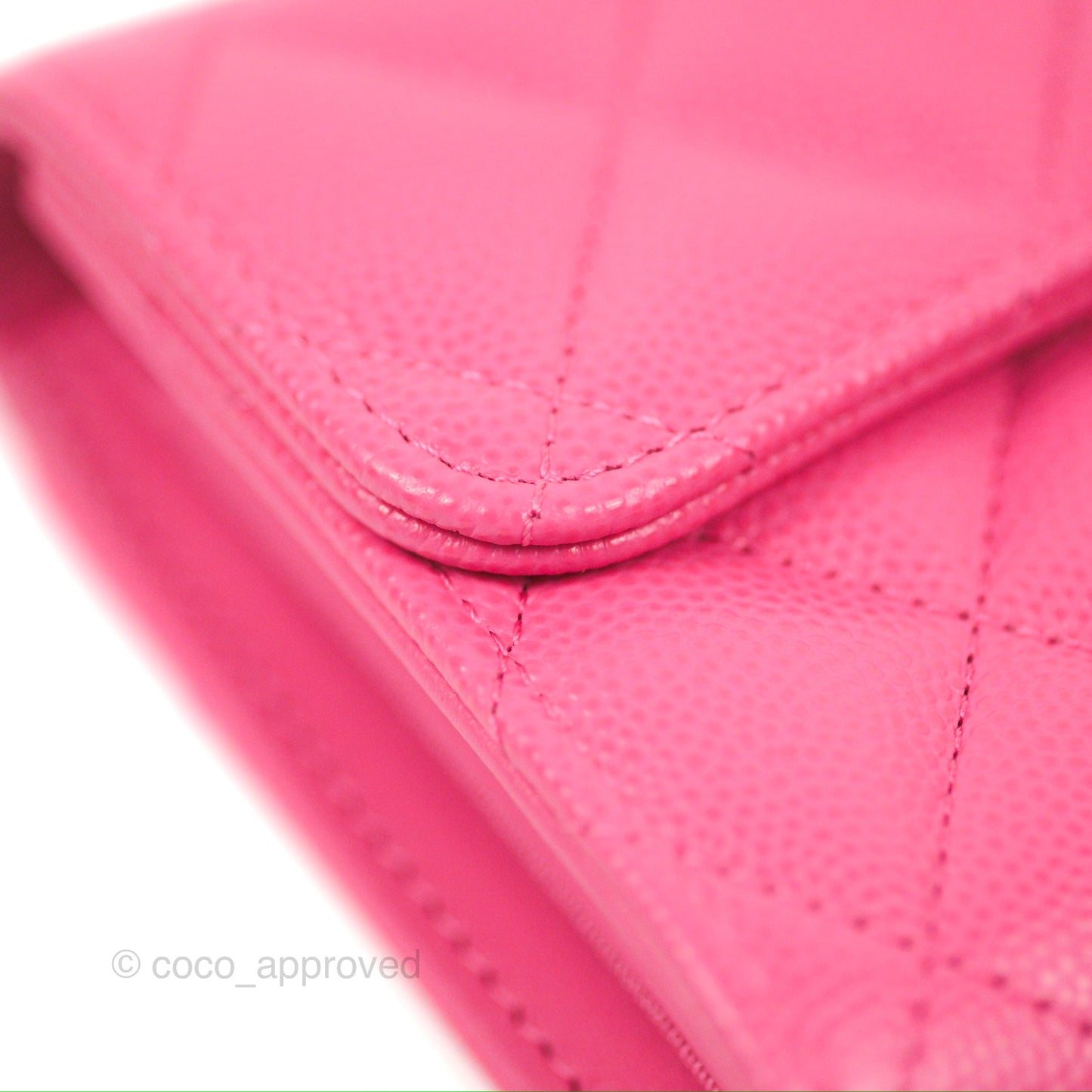 Chanel Quilted Medium Flap Wallet Pink Caviar Gold Hardware