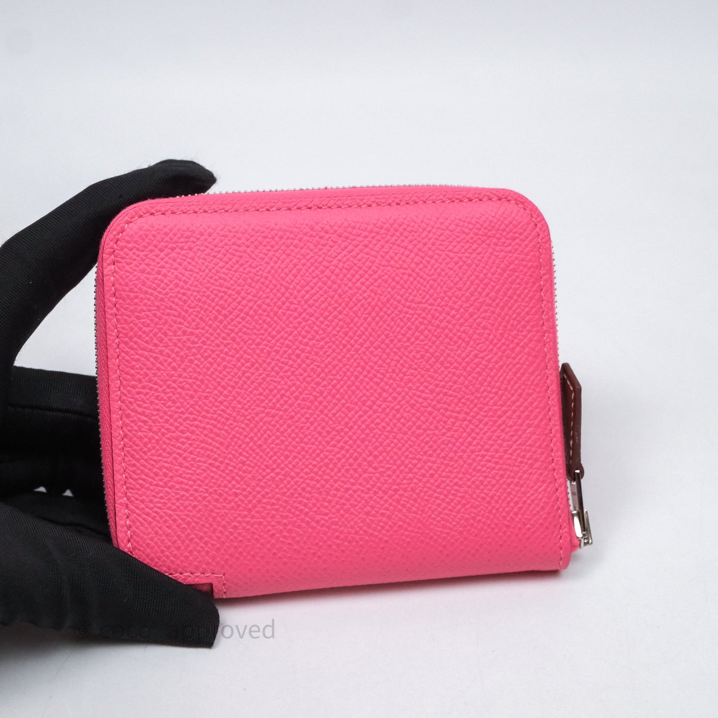 Hermès Silk In Compact Wallet Rose Azalee 8W Epsom