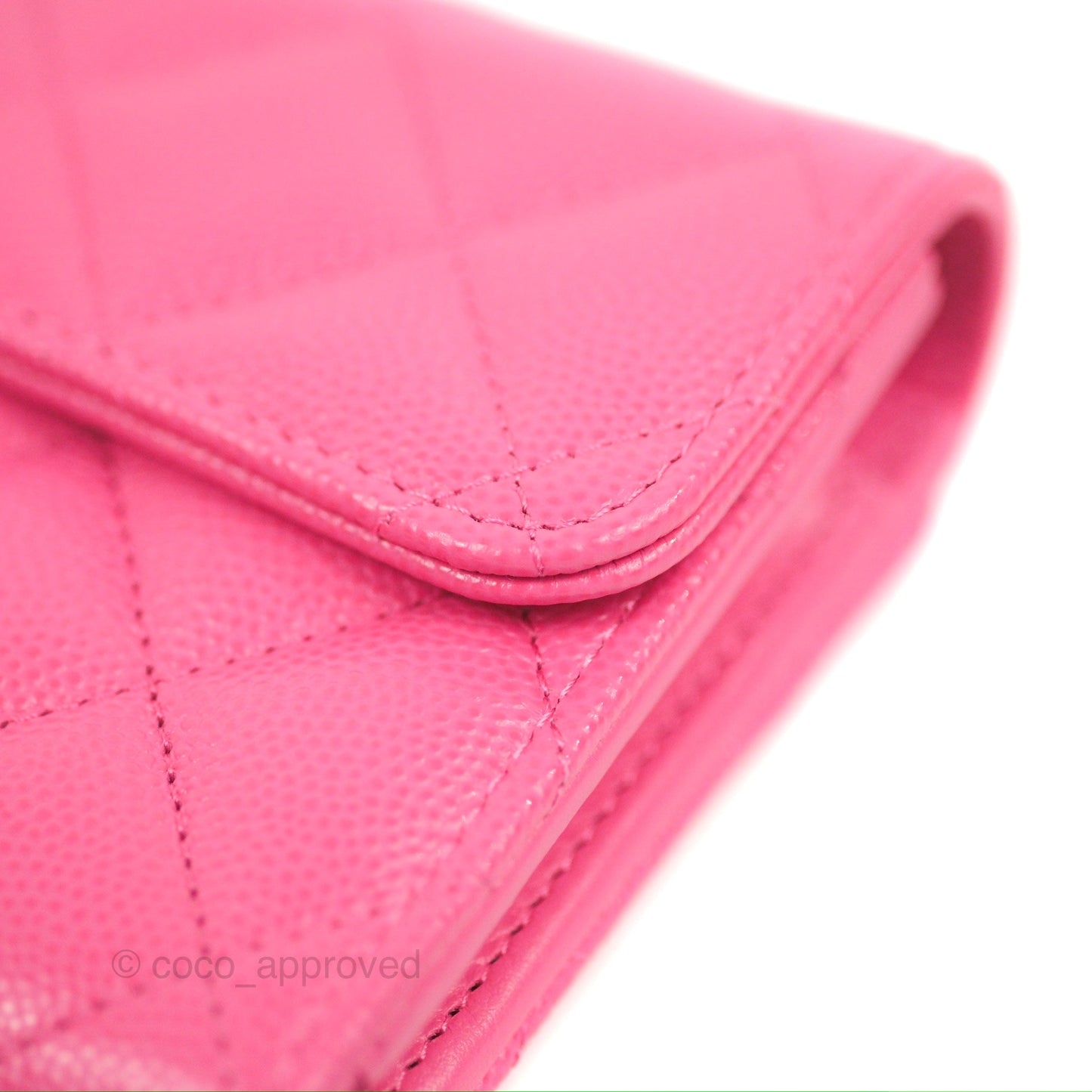 Chanel Quilted Medium Flap Wallet Pink Caviar Gold Hardware
