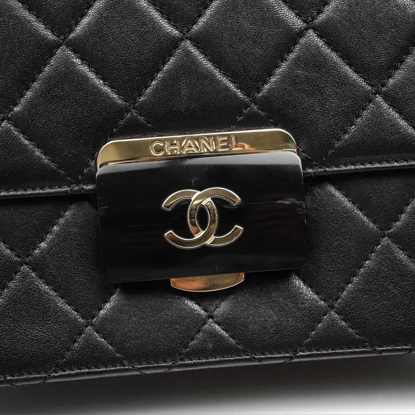 Chanel Beauty Lock Flap Bag Black Calfskin Gold Hardware