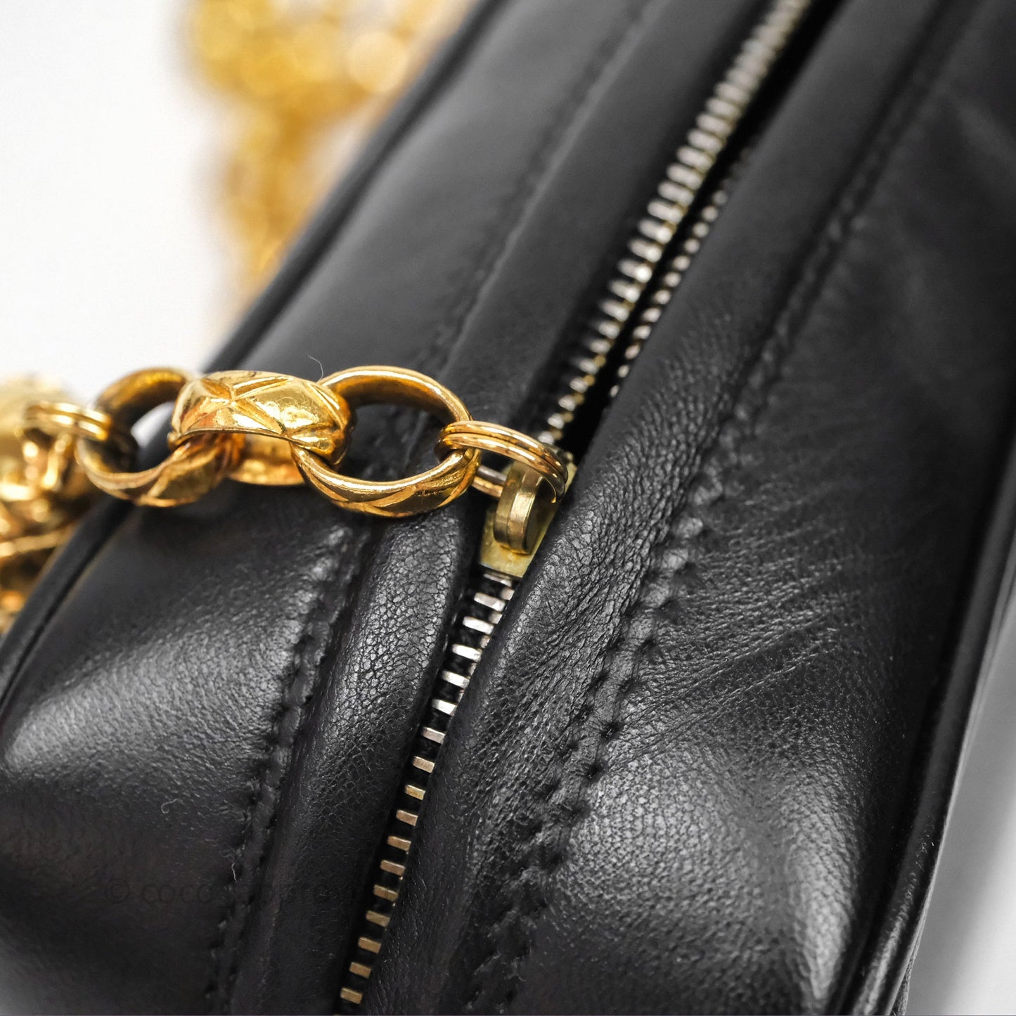 Chanel Vintage CC Camera Bag Black Lambskin 24K Gold Hardware