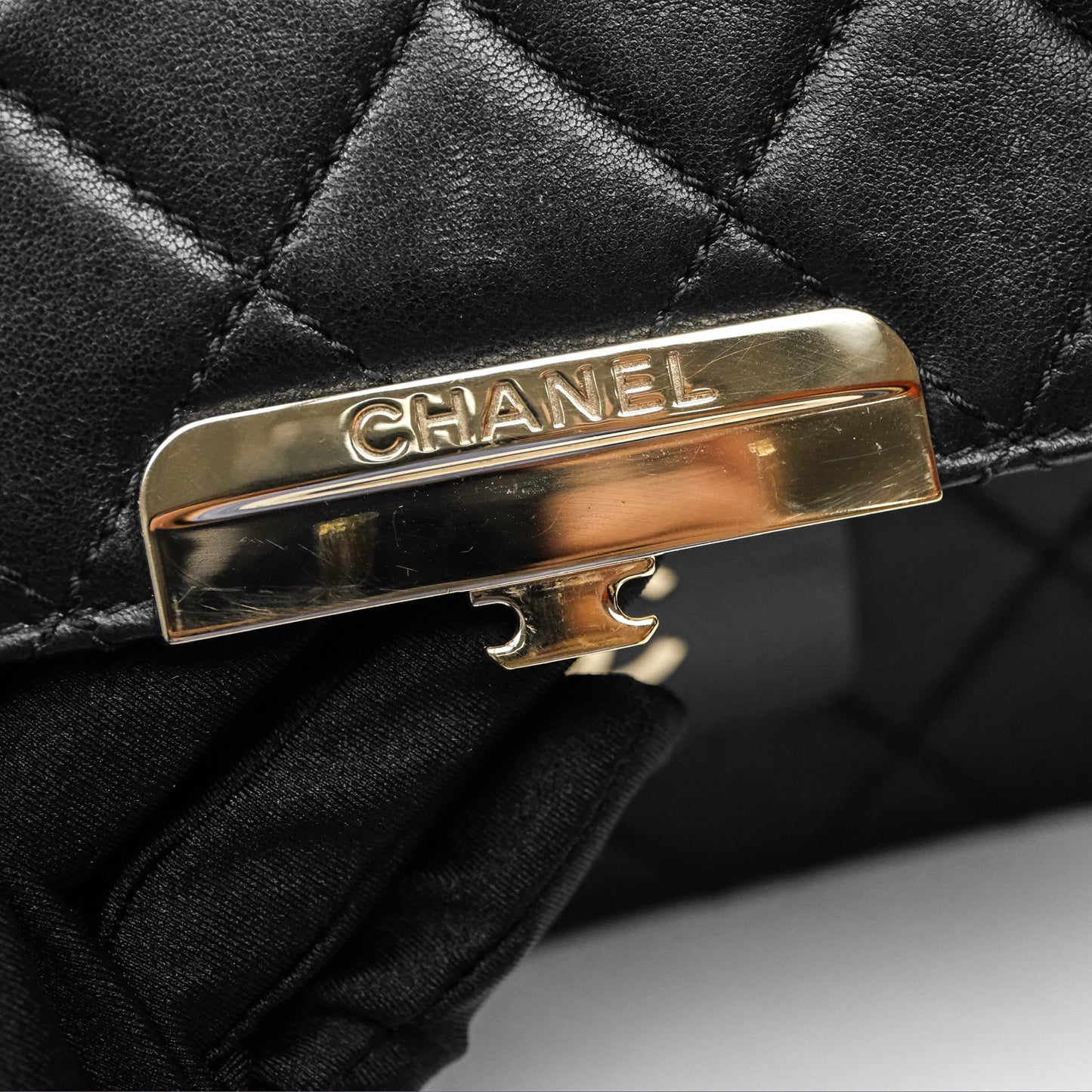 Chanel Beauty Lock Flap Bag Black Calfskin Gold Hardware
