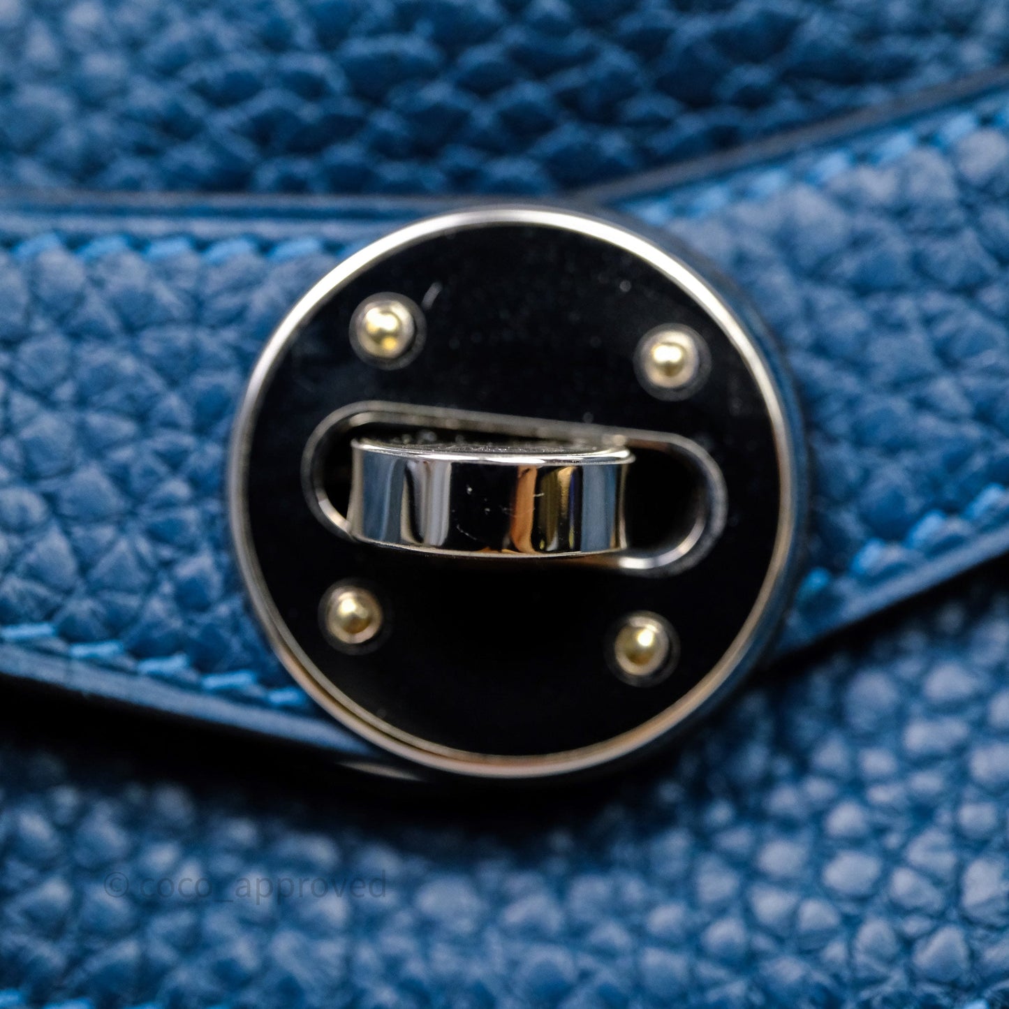 Hermès Lindy 30 Bleu Colvert 1P Clemence Palladium Hardware