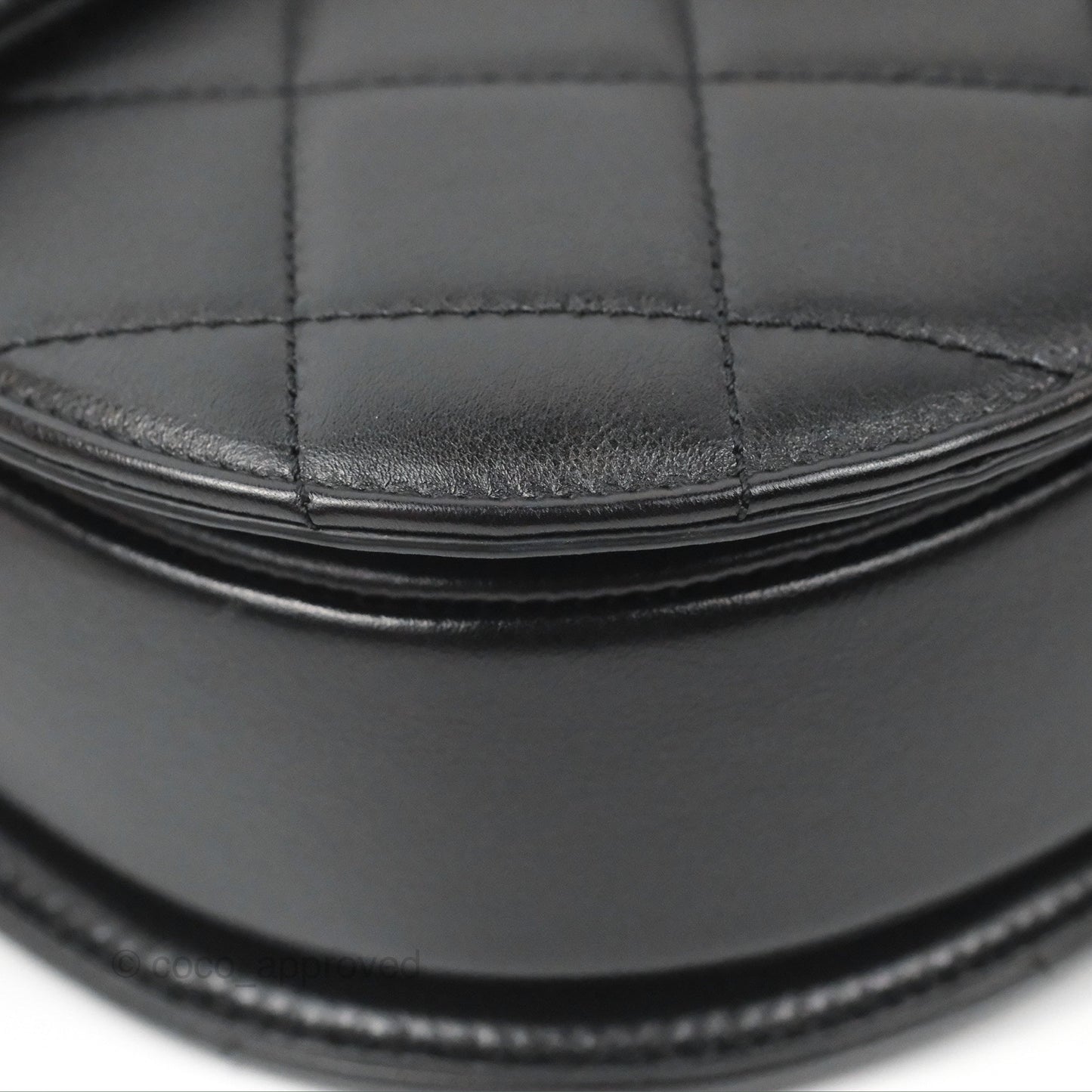 Chanel Small Round Messenger Bag Black Calfskin Aged Gold Hardware