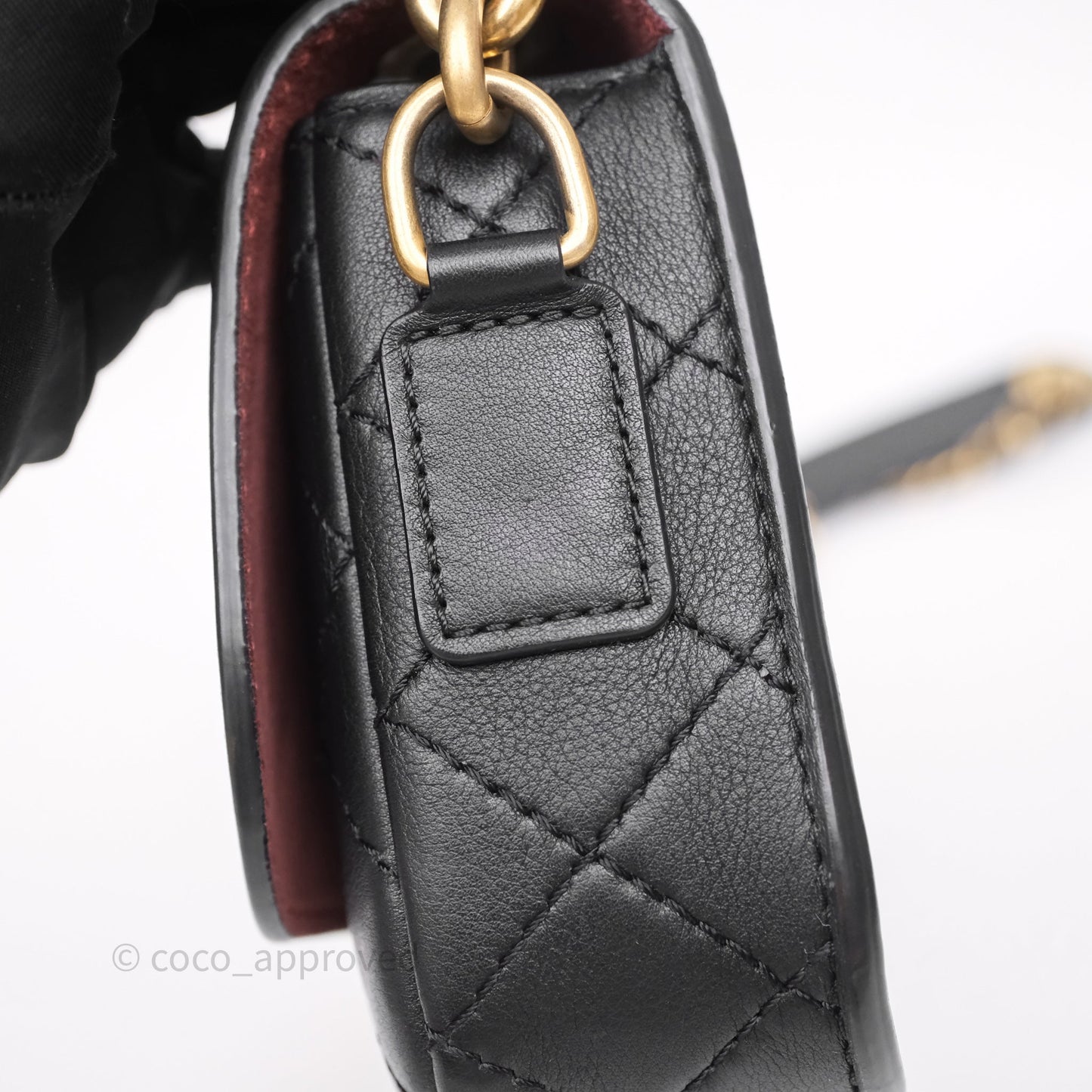 Chanel Quilted Flap Bag with Coin Purse Black Calfksin Aged Gold Hardware