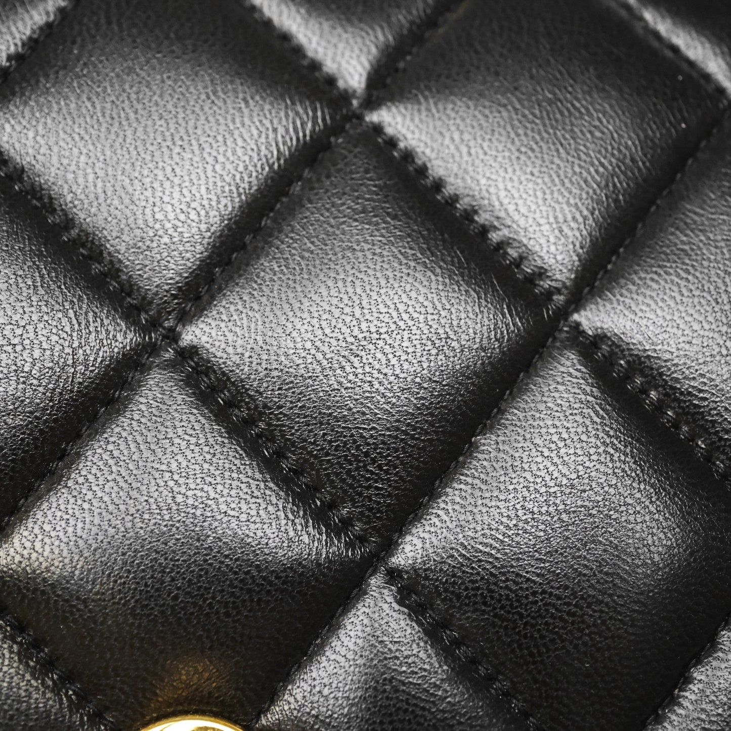 Chanel Small Vintage Quilted Classic Diana Flap Bag Black Lambskin 24K Gold Hardware