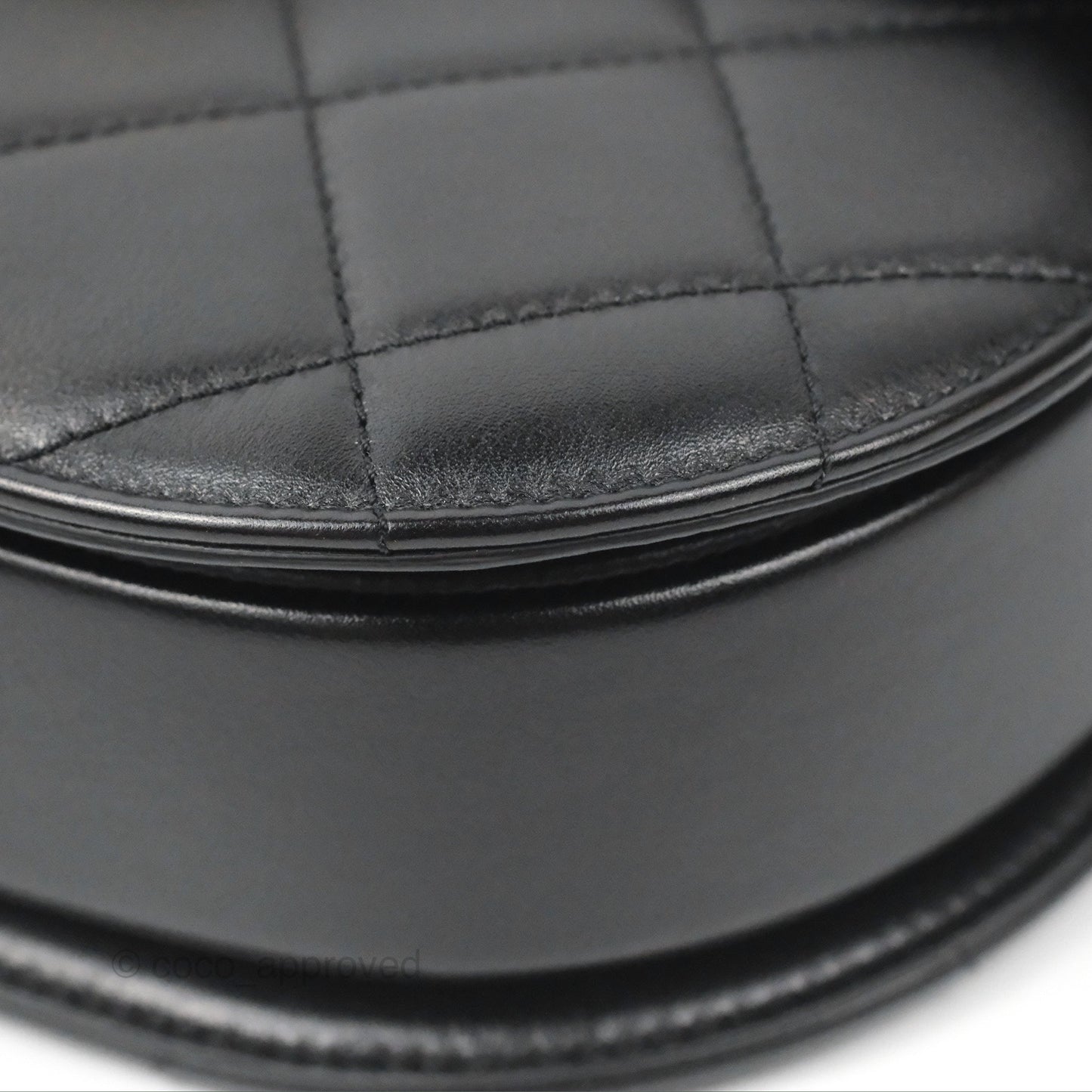 Chanel Small Round Messenger Bag Black Calfskin Aged Gold Hardware
