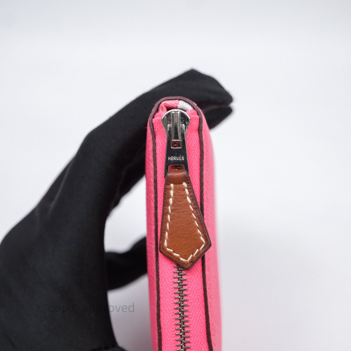 Hermès Silk In Compact Wallet Rose Azalee 8W Epsom