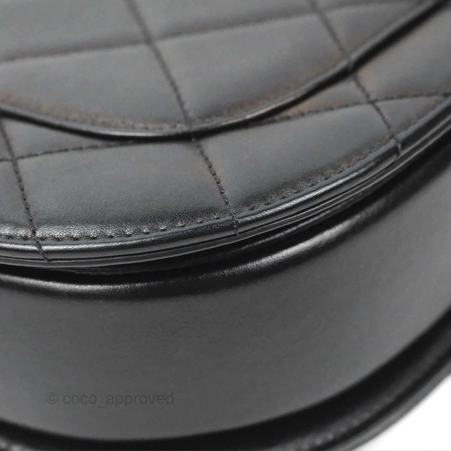 Chanel Small Round Messenger Bag Black Calfskin Aged Gold Hardware