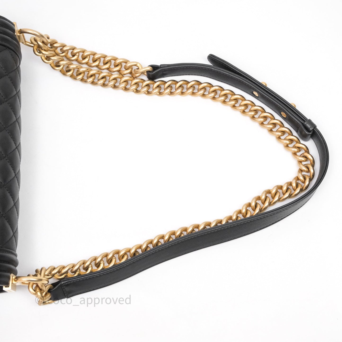 Chanel Medium Boy Quilted Black Calfskin Aged Gold Hardware