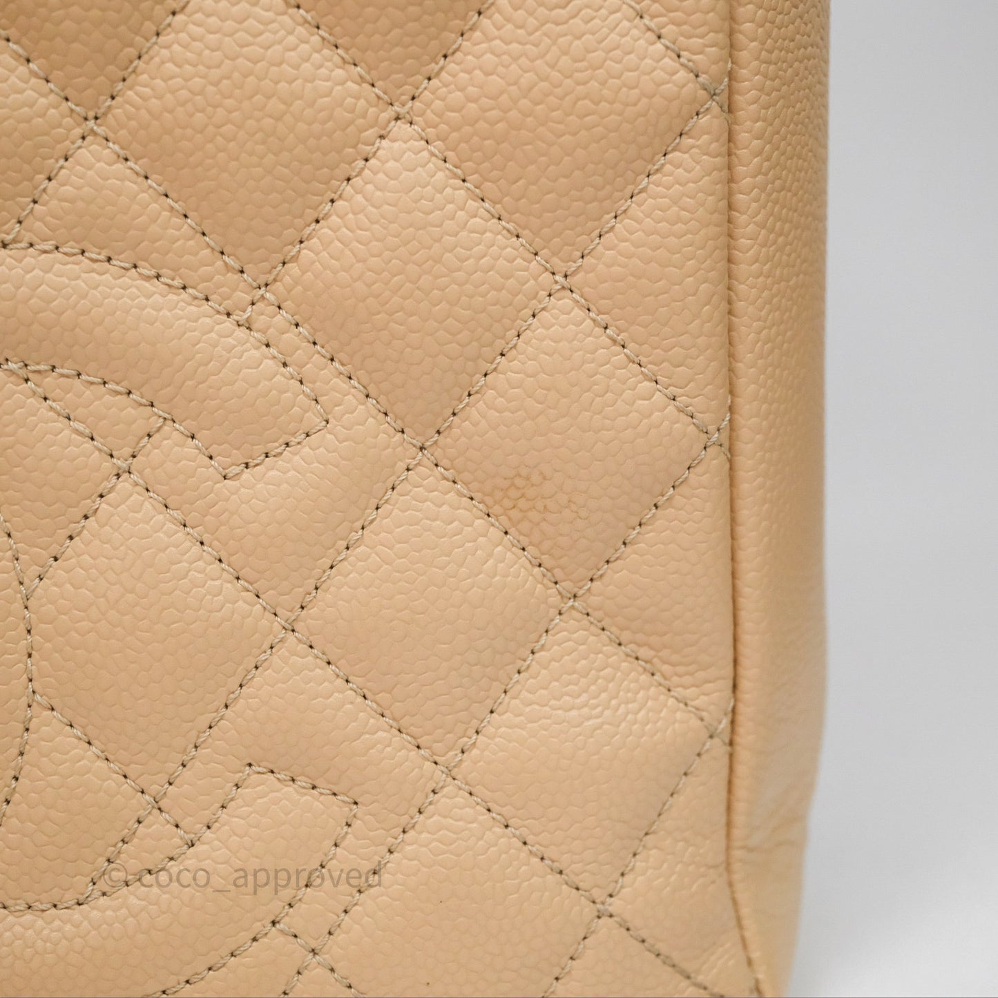 Chanel Vertical GST Beige Caviar Gold Hardware