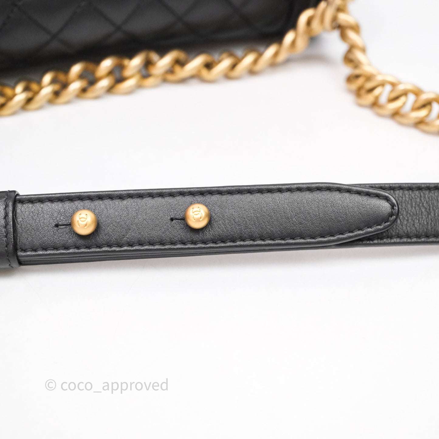 Chanel Medium Boy Quilted Black Calfskin Aged Gold Hardware