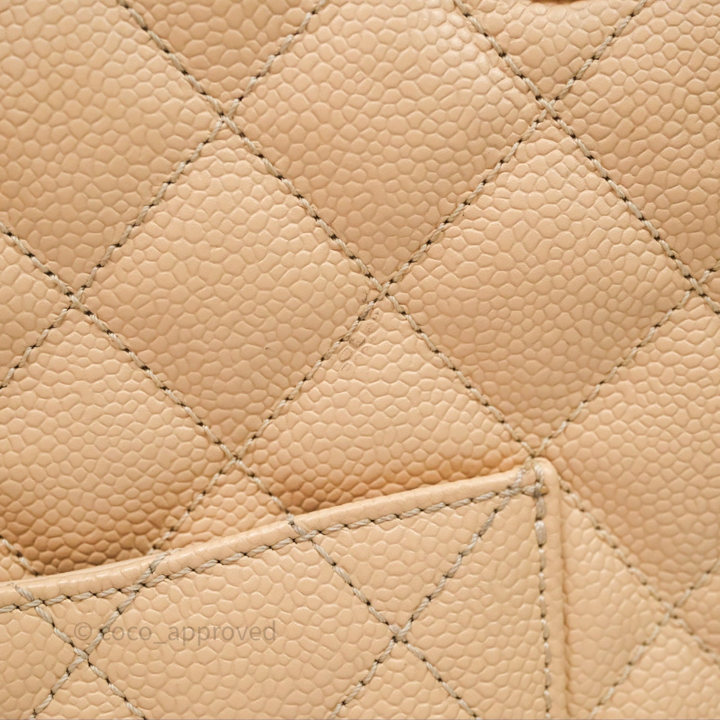 Chanel Vertical GST Beige Caviar Gold Hardware