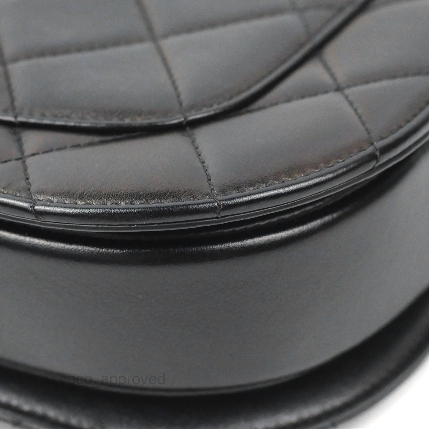 Chanel Small Round Messenger Bag Black Calfskin Aged Gold Hardware