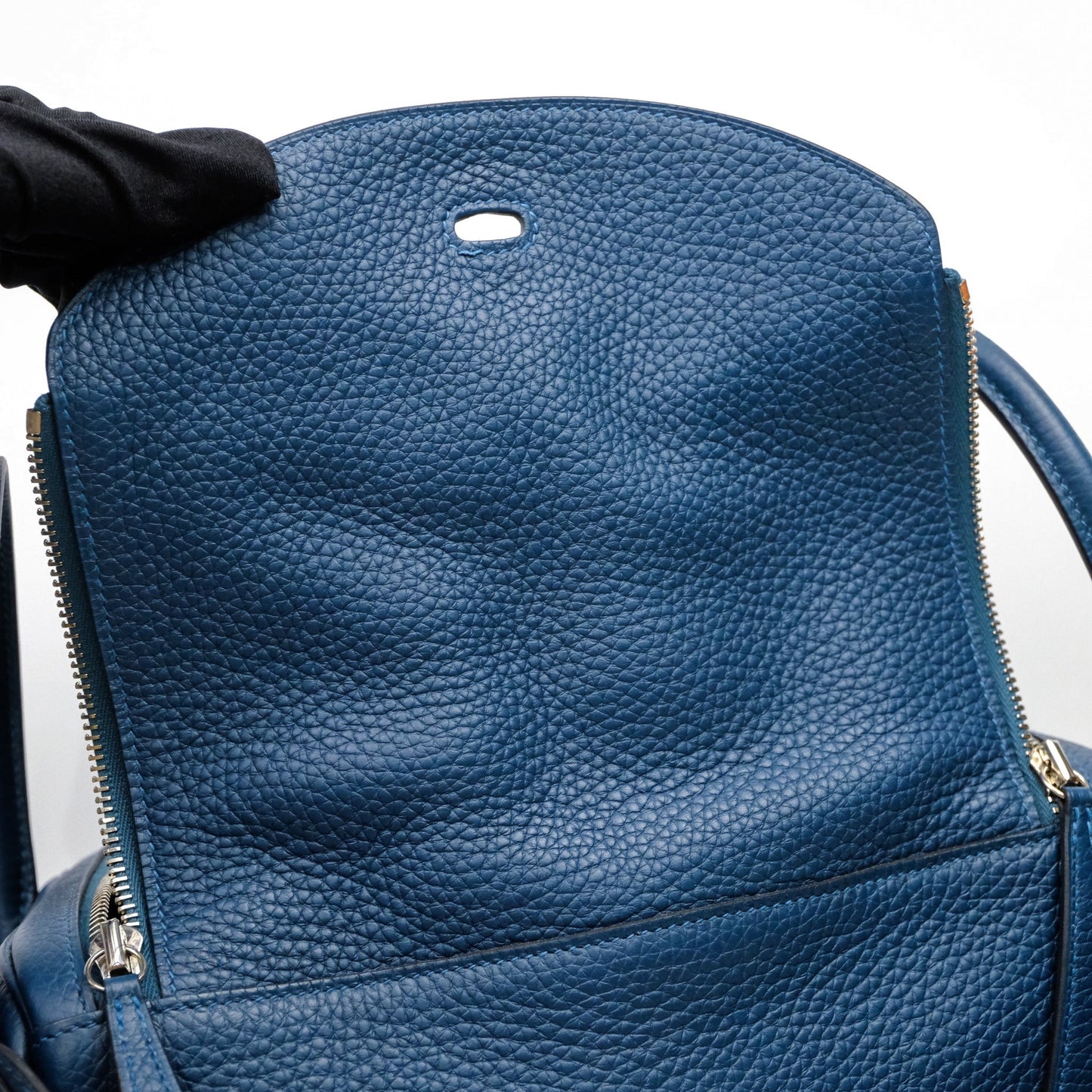 Hermès Lindy 30 Bleu Colvert 1P Clemence Palladium Hardware