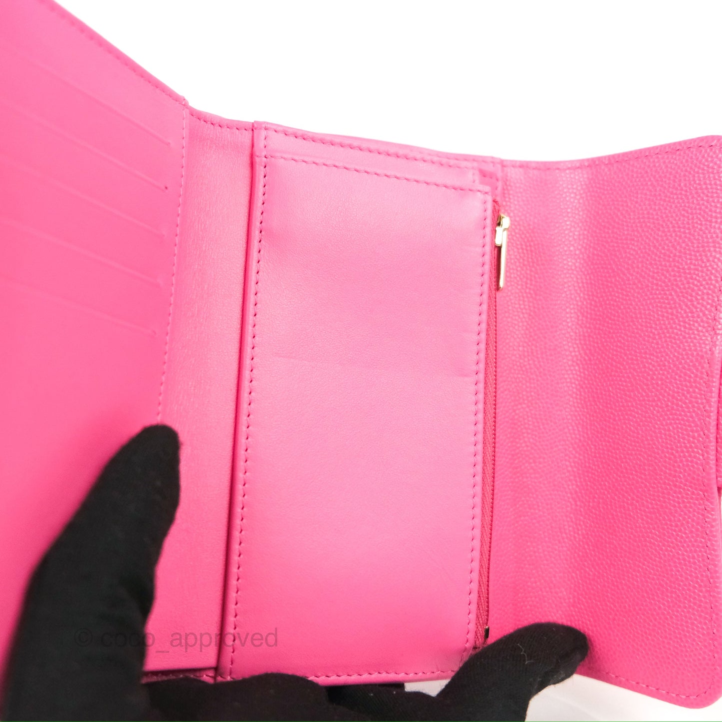Chanel Quilted Medium Flap Wallet Pink Caviar Gold Hardware