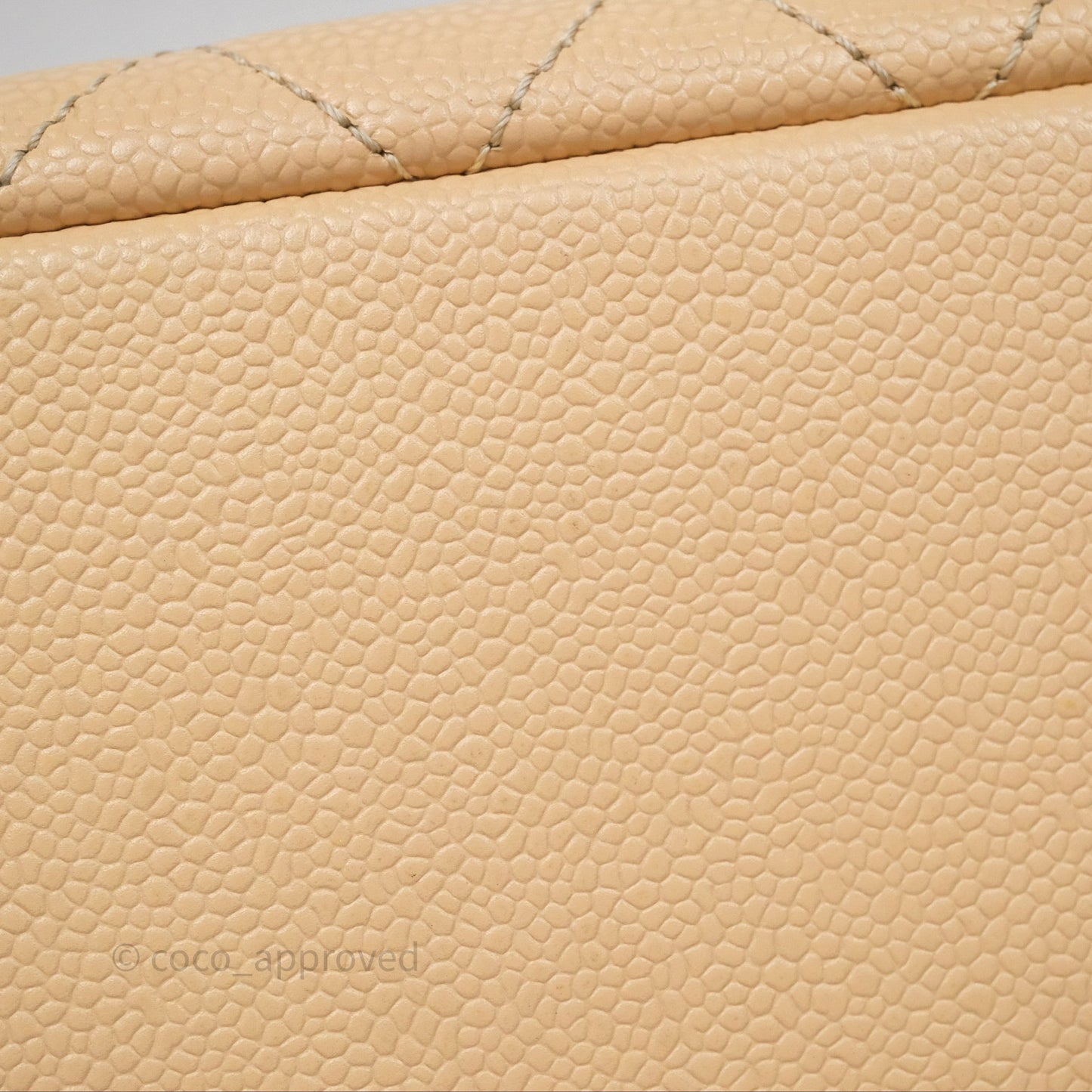 Chanel Vertical GST Beige Caviar Gold Hardware