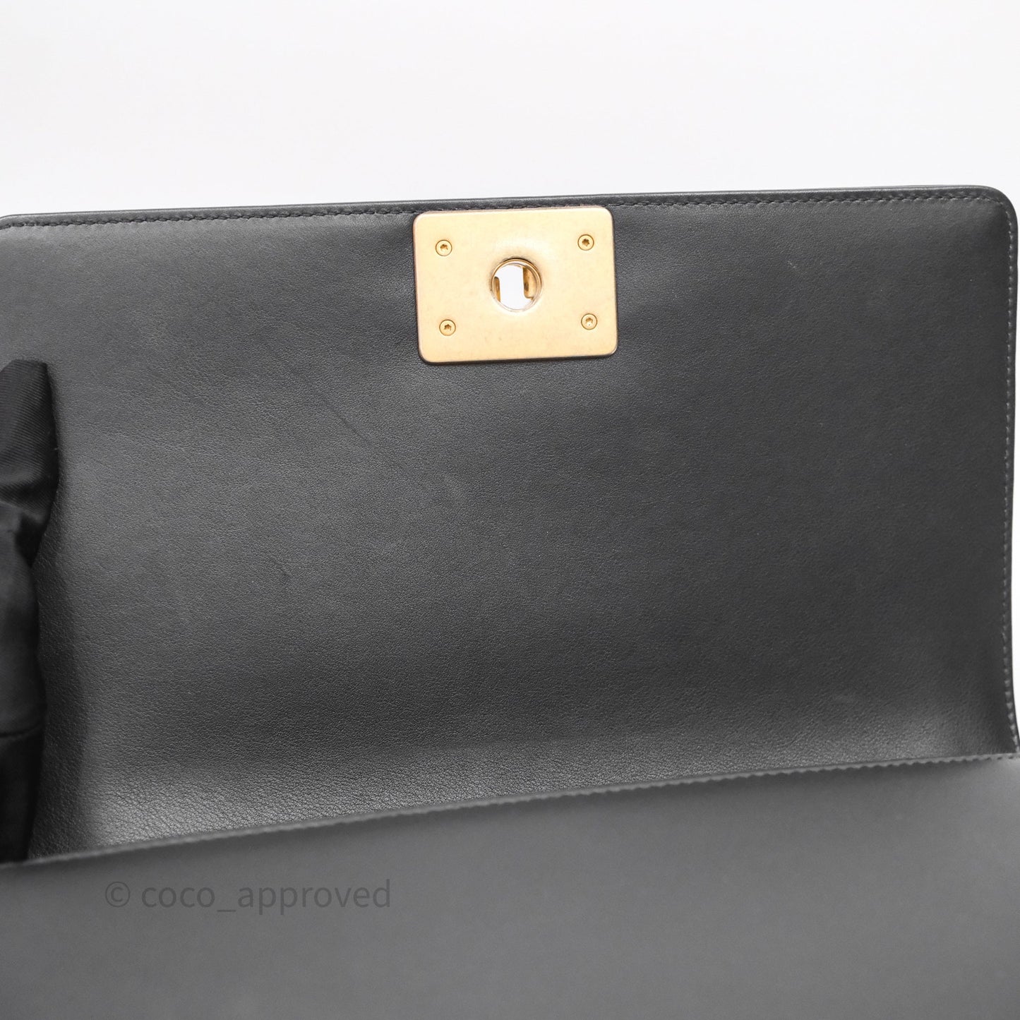 Chanel Medium Boy Quilted Black Calfskin Aged Gold Hardware