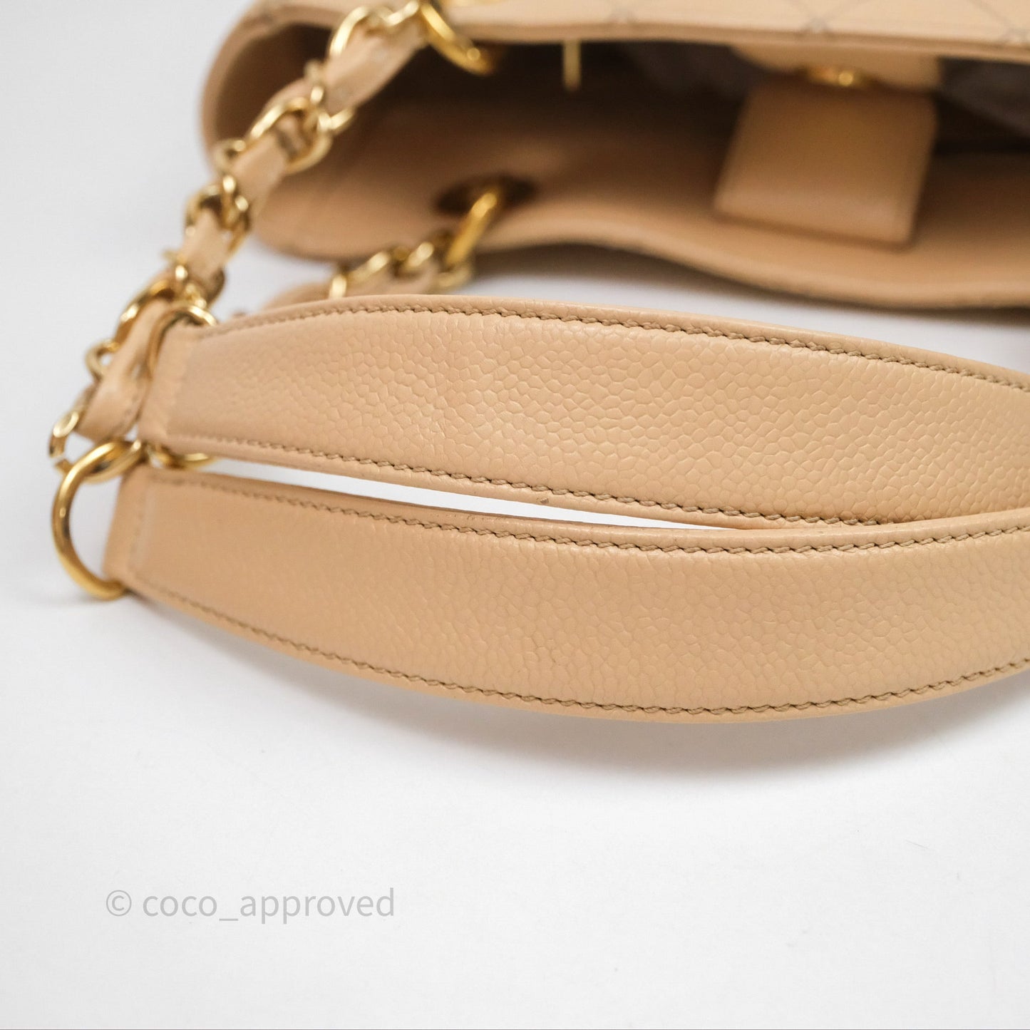 Chanel Vertical GST Beige Caviar Gold Hardware