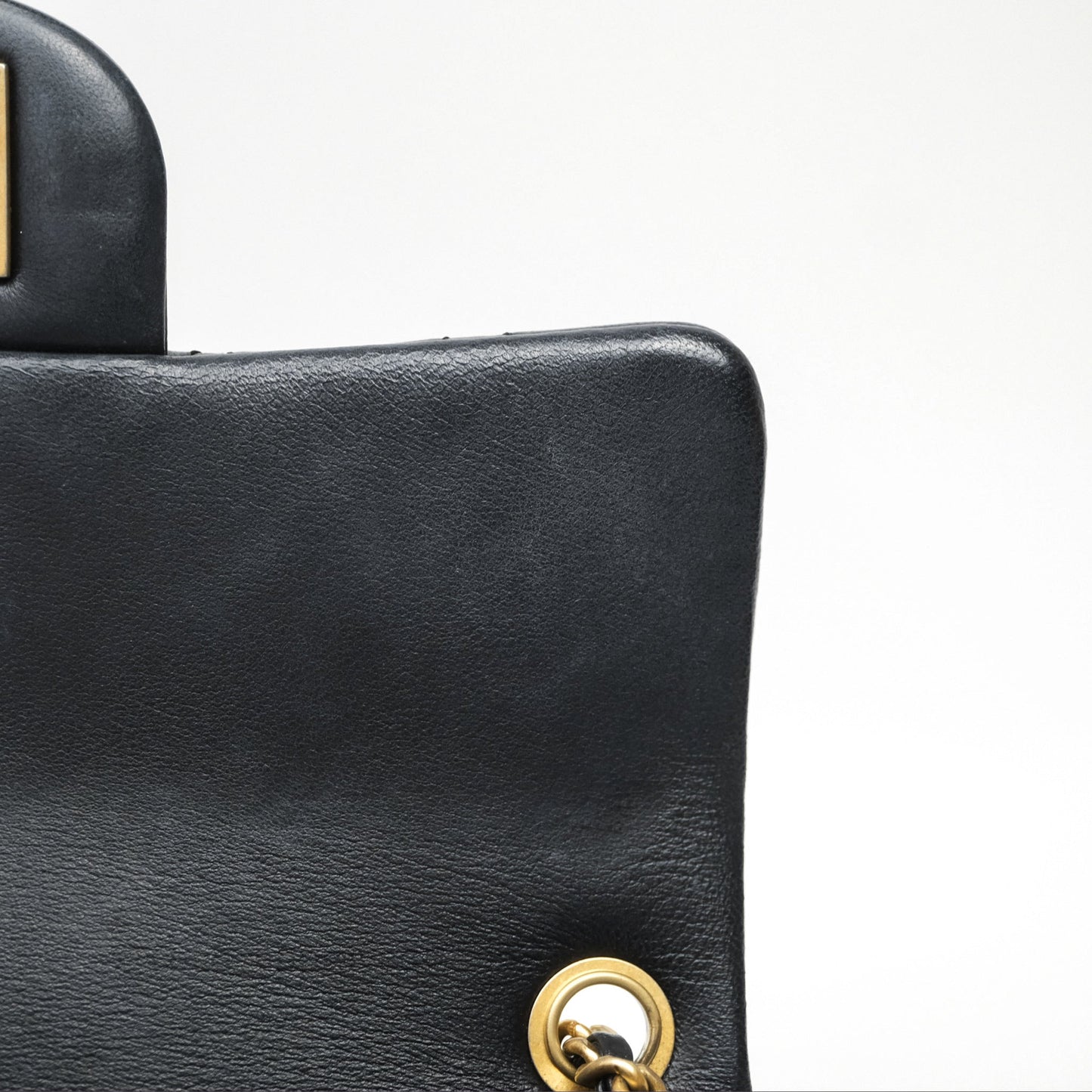 Chanel Mini Rectangular Pearl Crush Quilted Black Lambskin Aged Gold Hardware