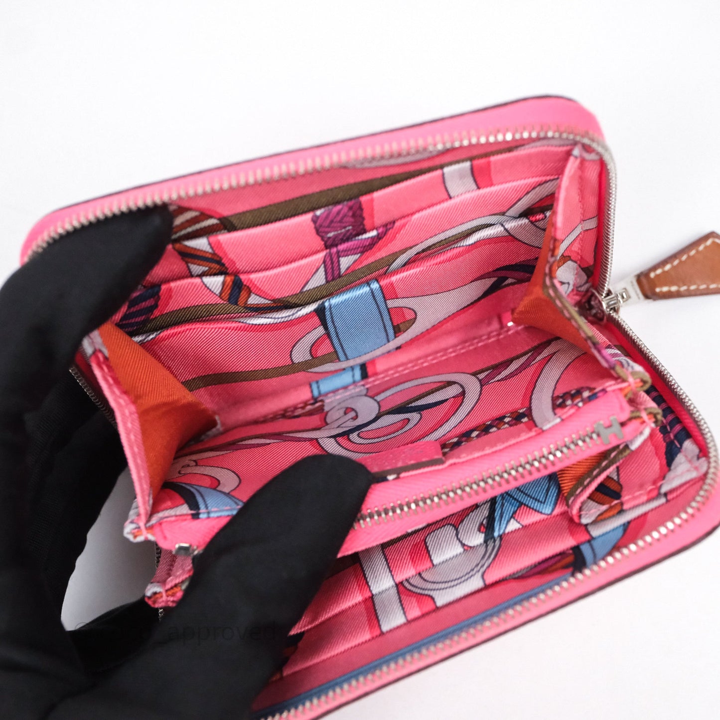 Hermès Silk In Compact Wallet Rose Azalee 8W Epsom