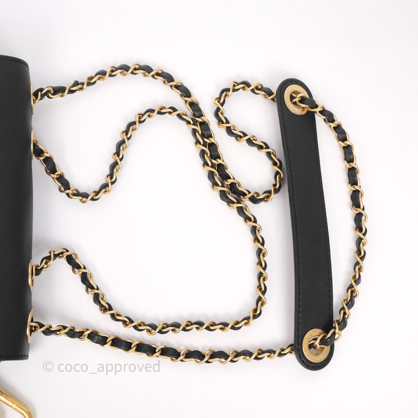 Chanel Quilted Flap Bag with Coin Purse Black Calfksin Aged Gold Hardware