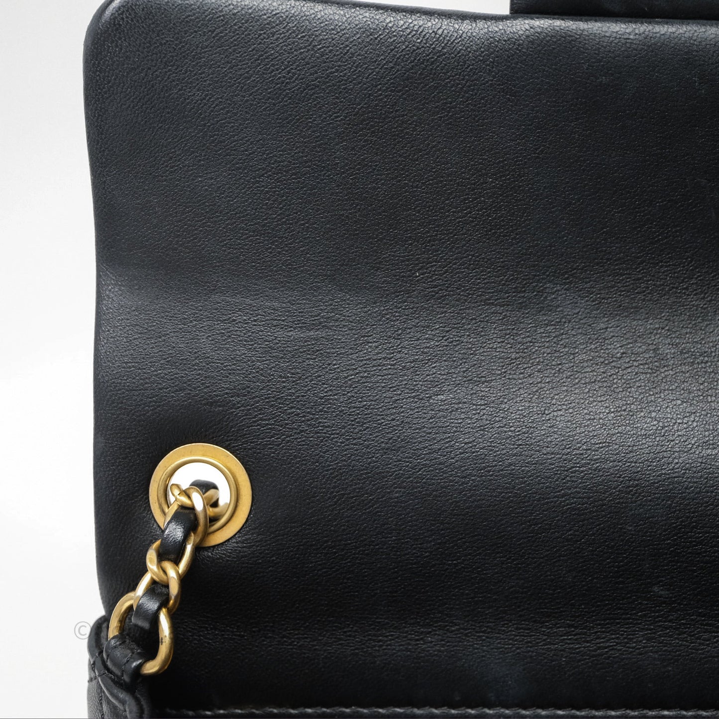 Chanel Mini Rectangular Pearl Crush Quilted Black Lambskin Aged Gold Hardware