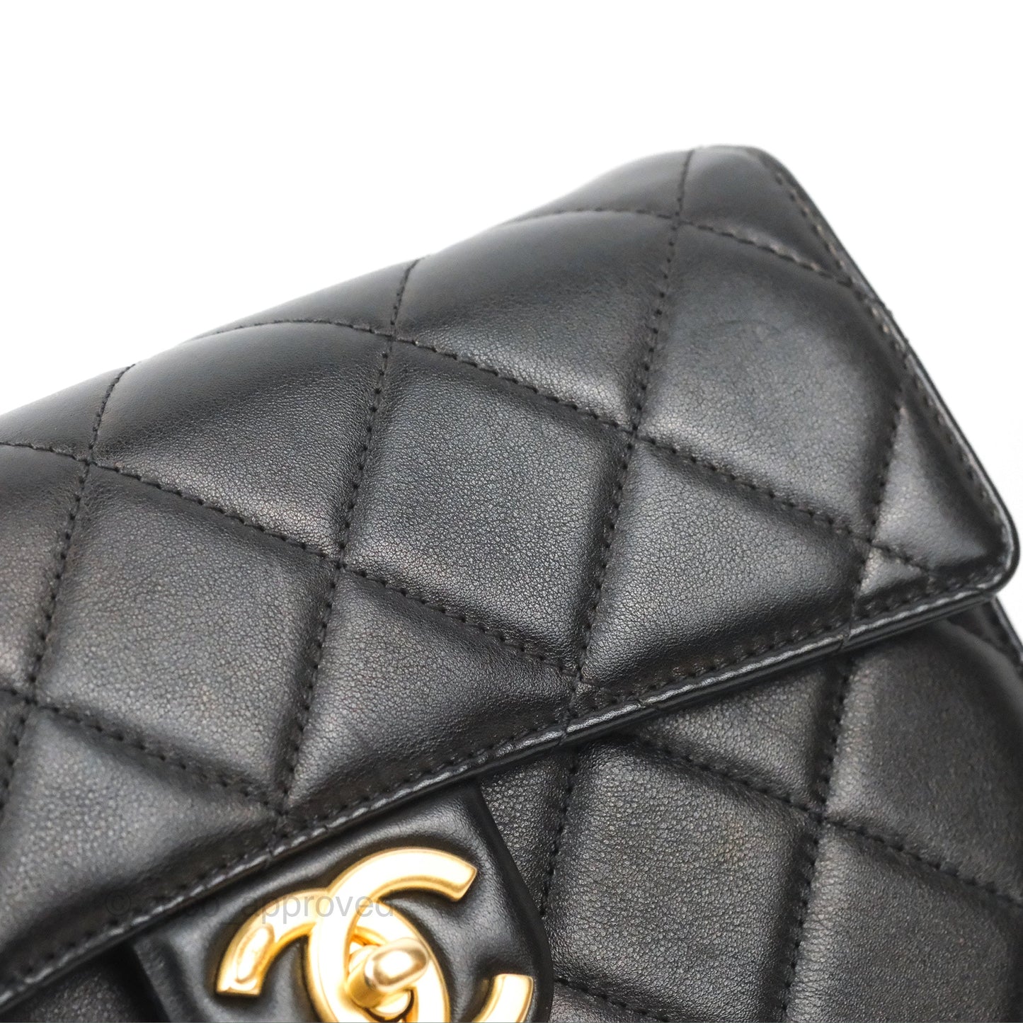 Chanel Small Round Messenger Bag Black Calfskin Aged Gold Hardware