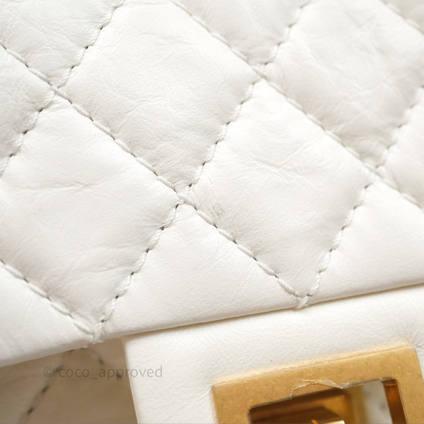 Chanel Mini Reissue 224 Ivory White Aged Calfskin Aged Gold Hardware