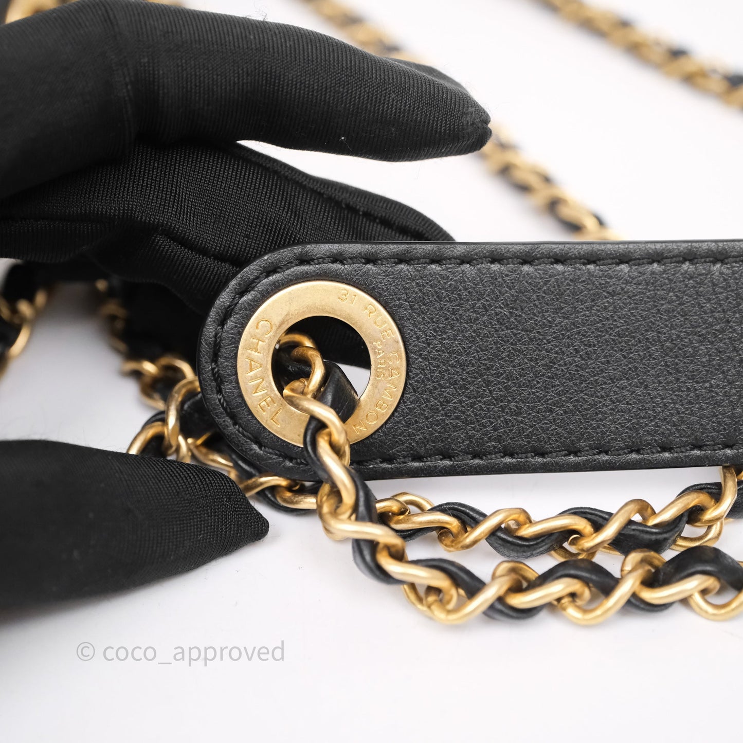 Chanel Quilted Flap Bag with Coin Purse Black Calfksin Aged Gold Hardware