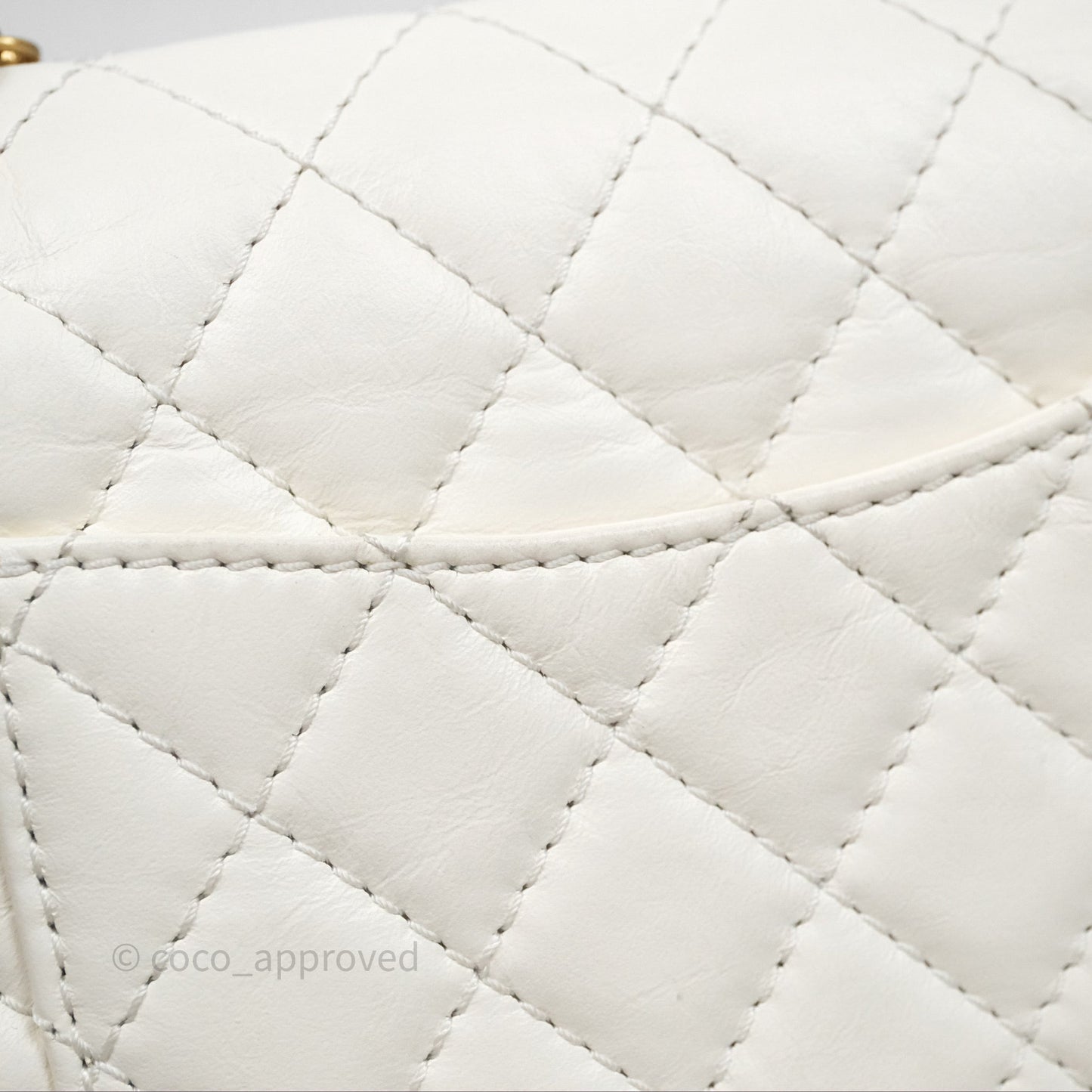 Chanel Mini Reissue 224 Ivory White Aged Calfskin Aged Gold Hardware