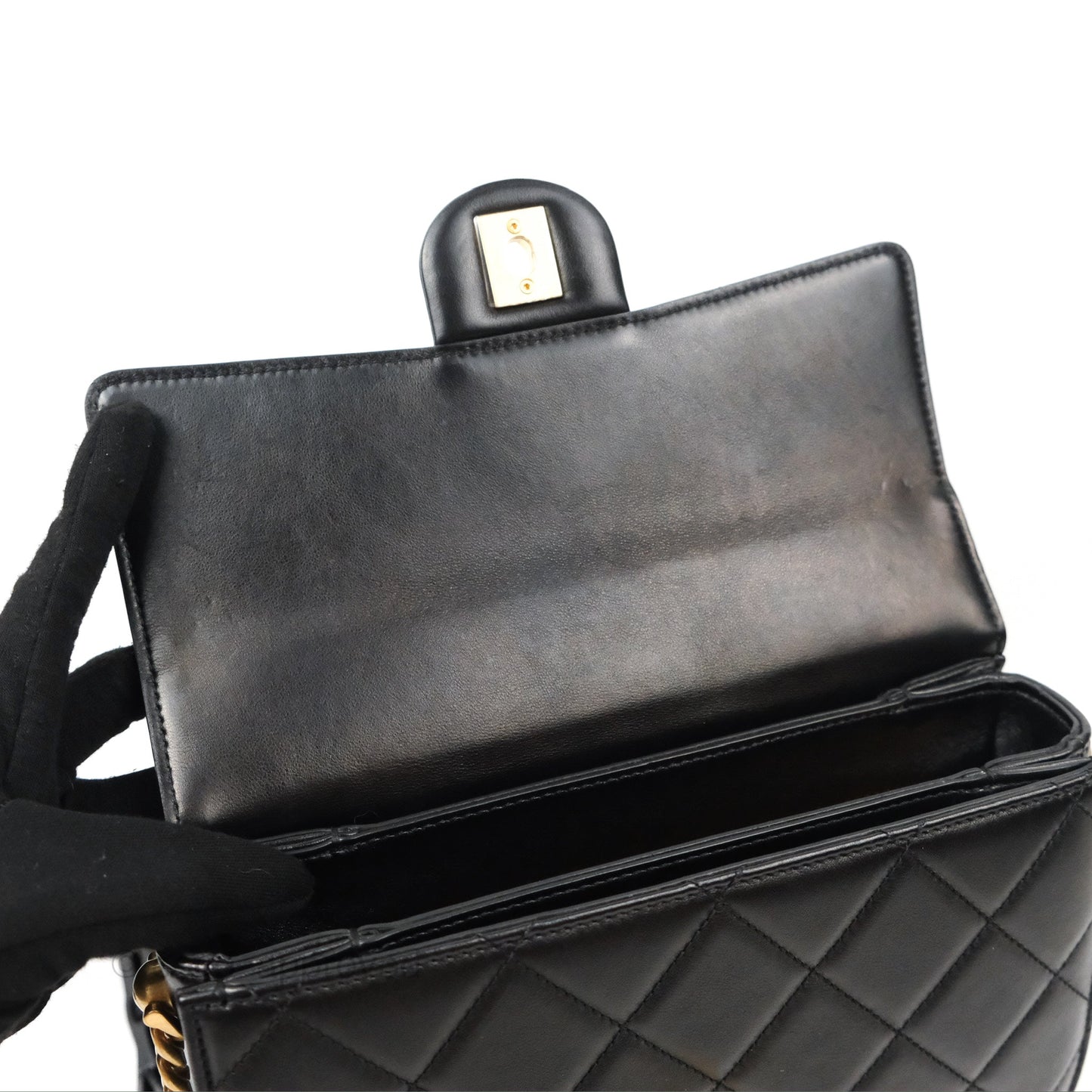 Chanel Small Round Messenger Bag Black Calfskin Aged Gold Hardware