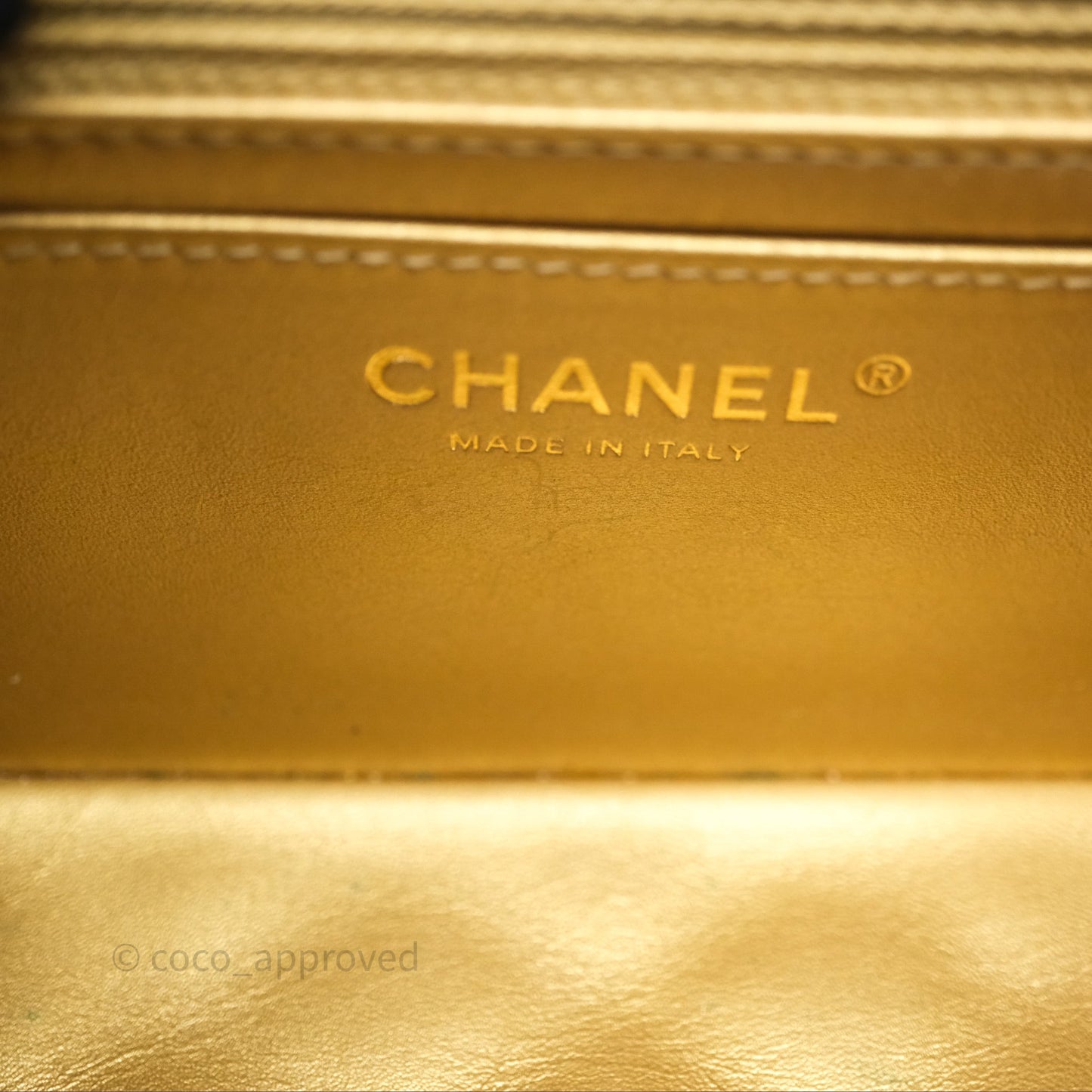 Chanel Mini Rectangular Pearl Crush Quilted Black Lambskin Aged Gold Hardware