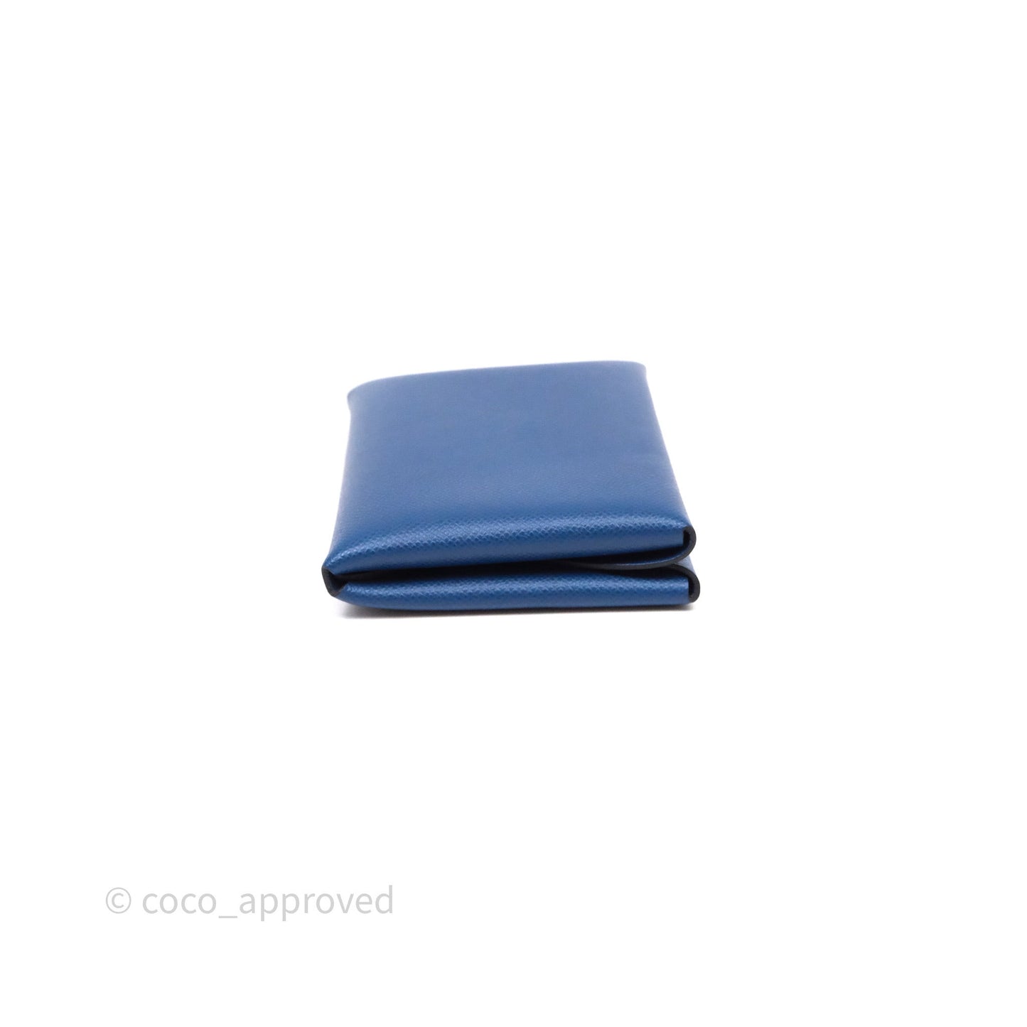 Hermès Calvi Card Holder Deep Blue Epsom