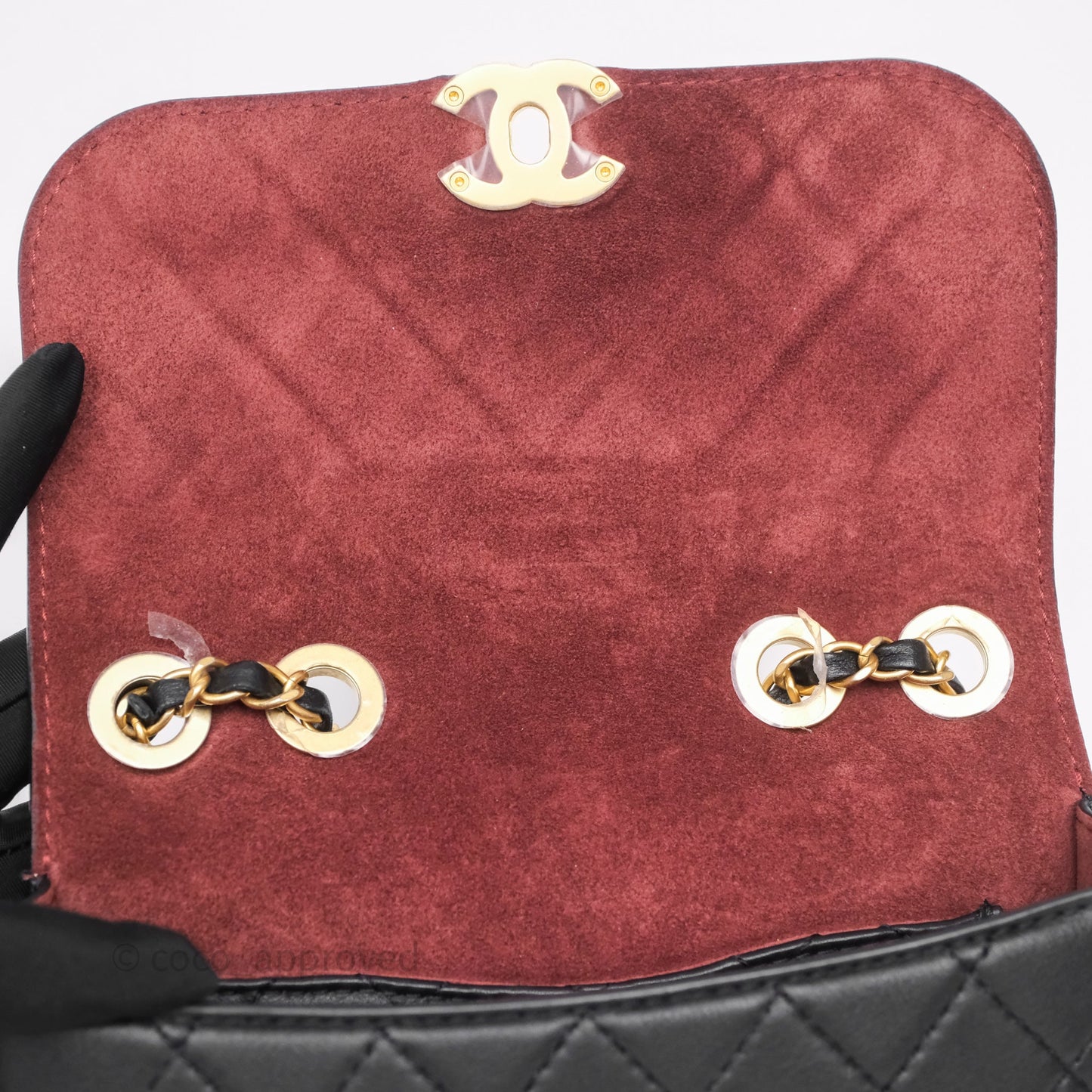 Chanel Quilted Flap Bag with Coin Purse Black Calfksin Aged Gold Hardware