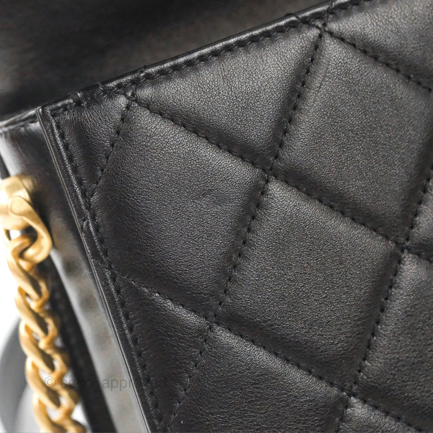 Chanel Small Round Messenger Bag Black Calfskin Aged Gold Hardware