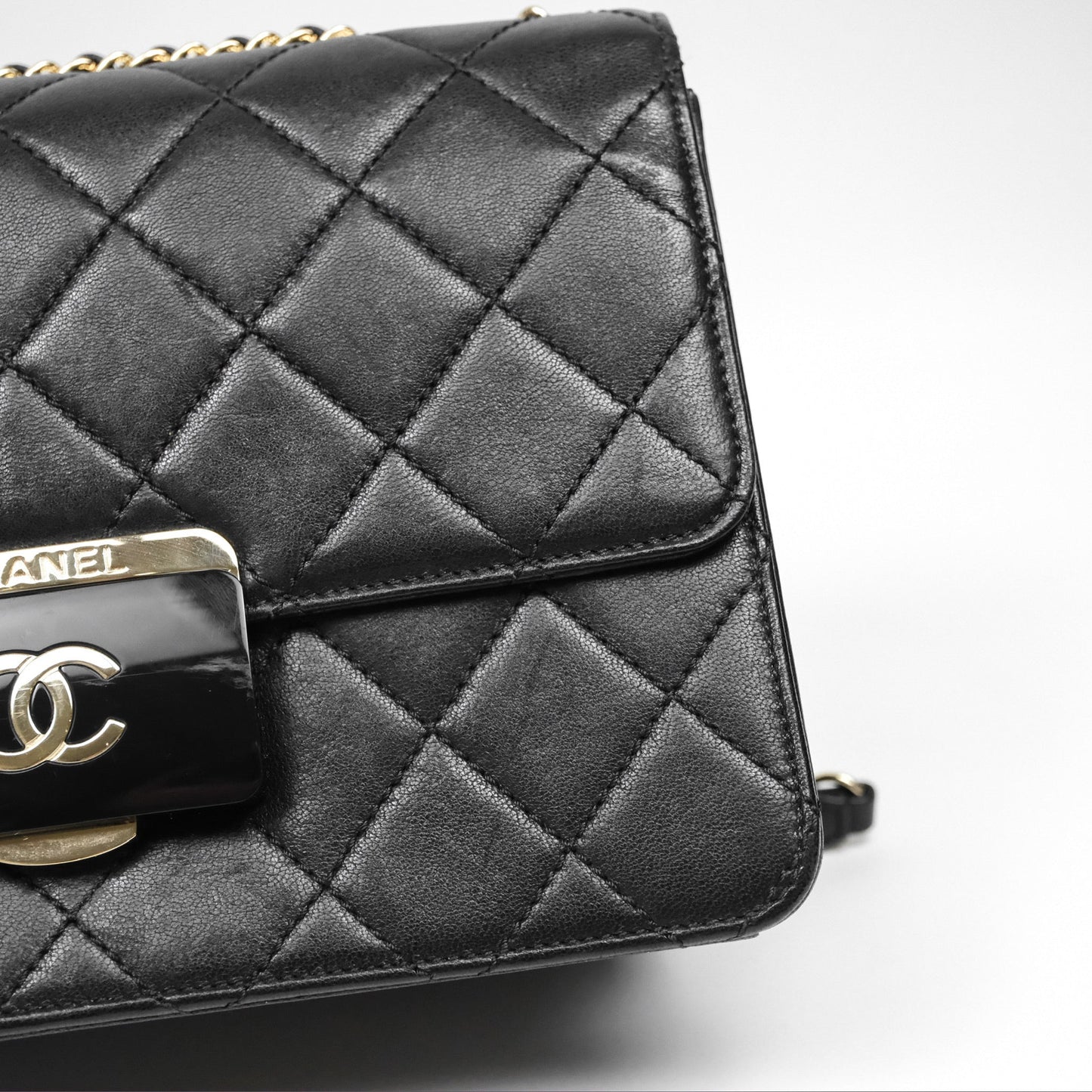 Chanel Beauty Lock Flap Bag Black Calfskin Gold Hardware