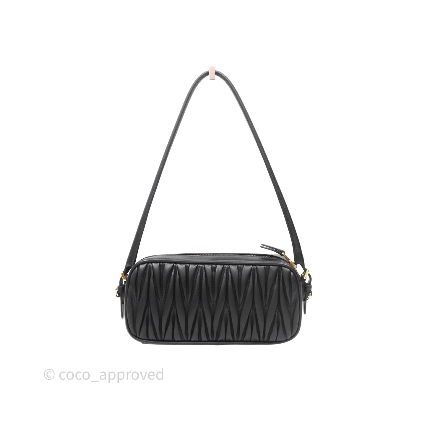 Miu Miu Matelassé Nappa Leather Shoulder Black Bag