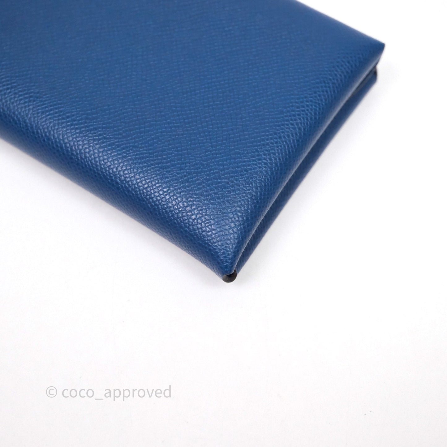 Hermès Calvi Card Holder Deep Blue Epsom
