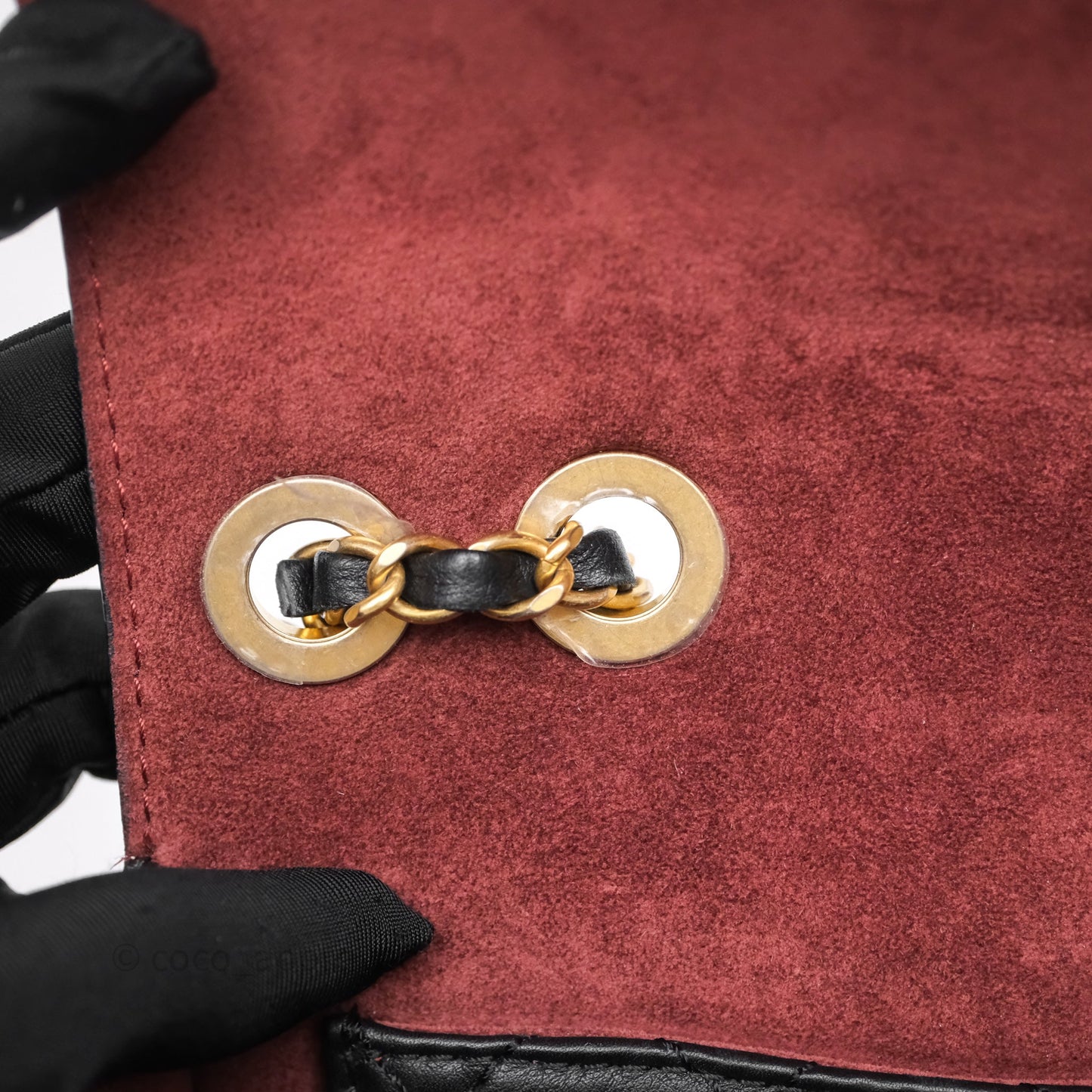 Chanel Quilted Flap Bag with Coin Purse Black Calfksin Aged Gold Hardware